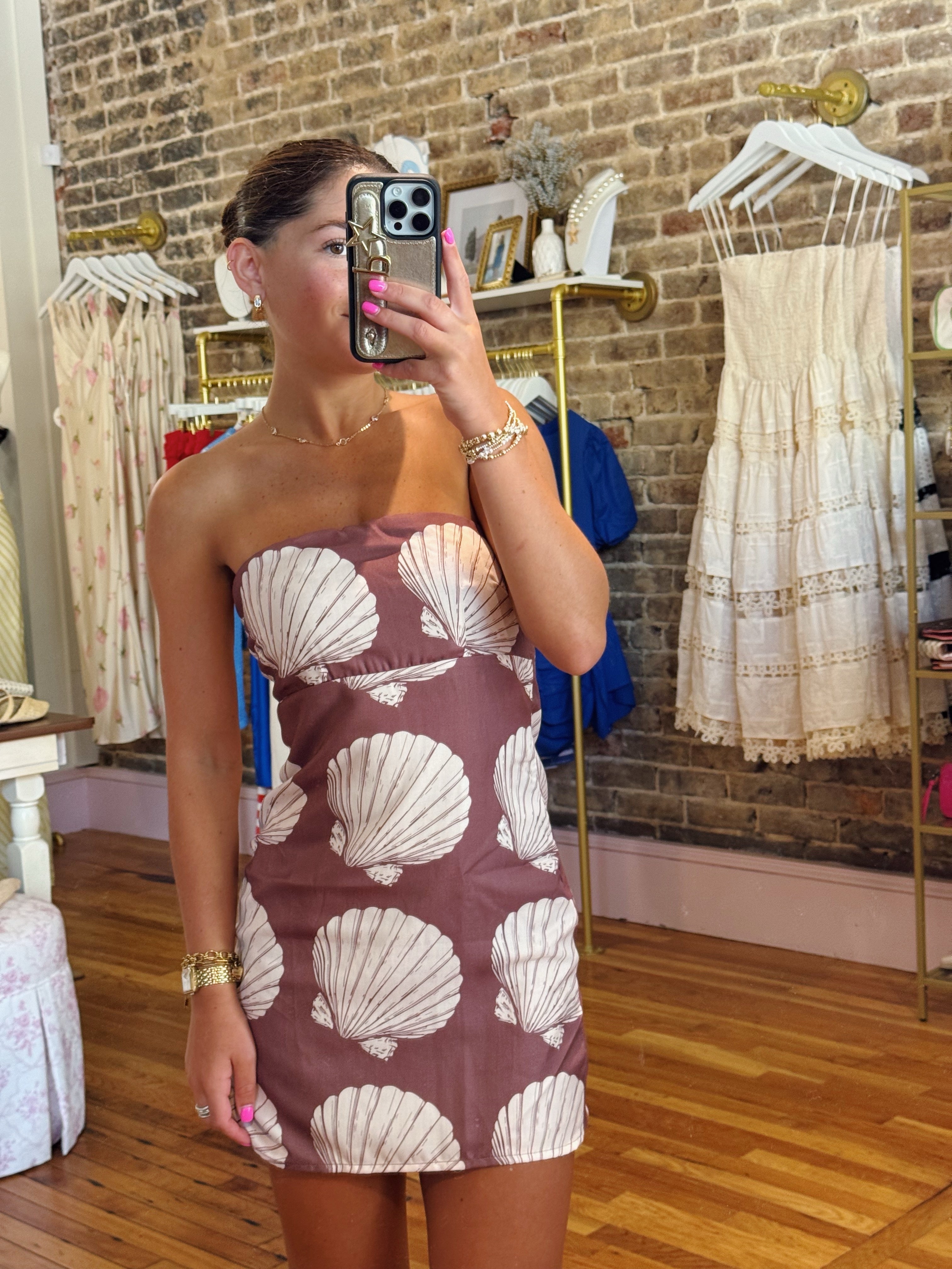 Shelly Mini Dress - Brown