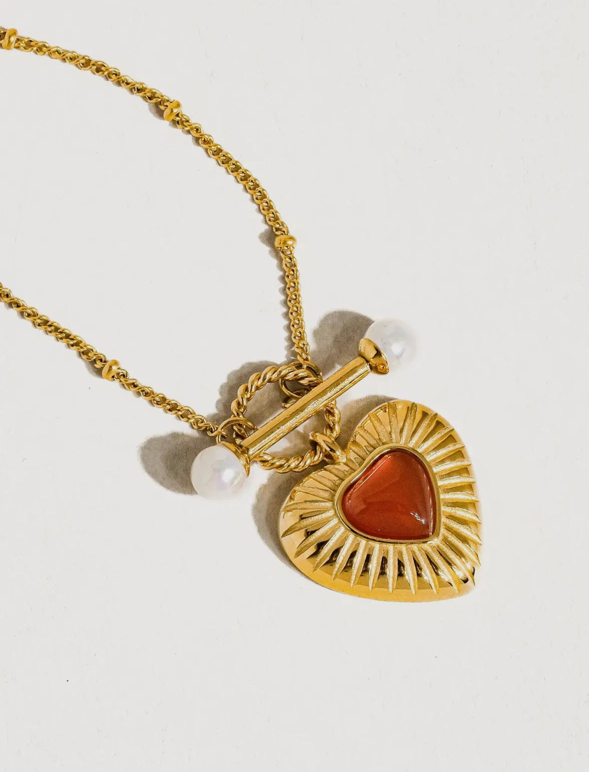 Havana 18K Non-Tarnish Vintage Heart Chain Necklace