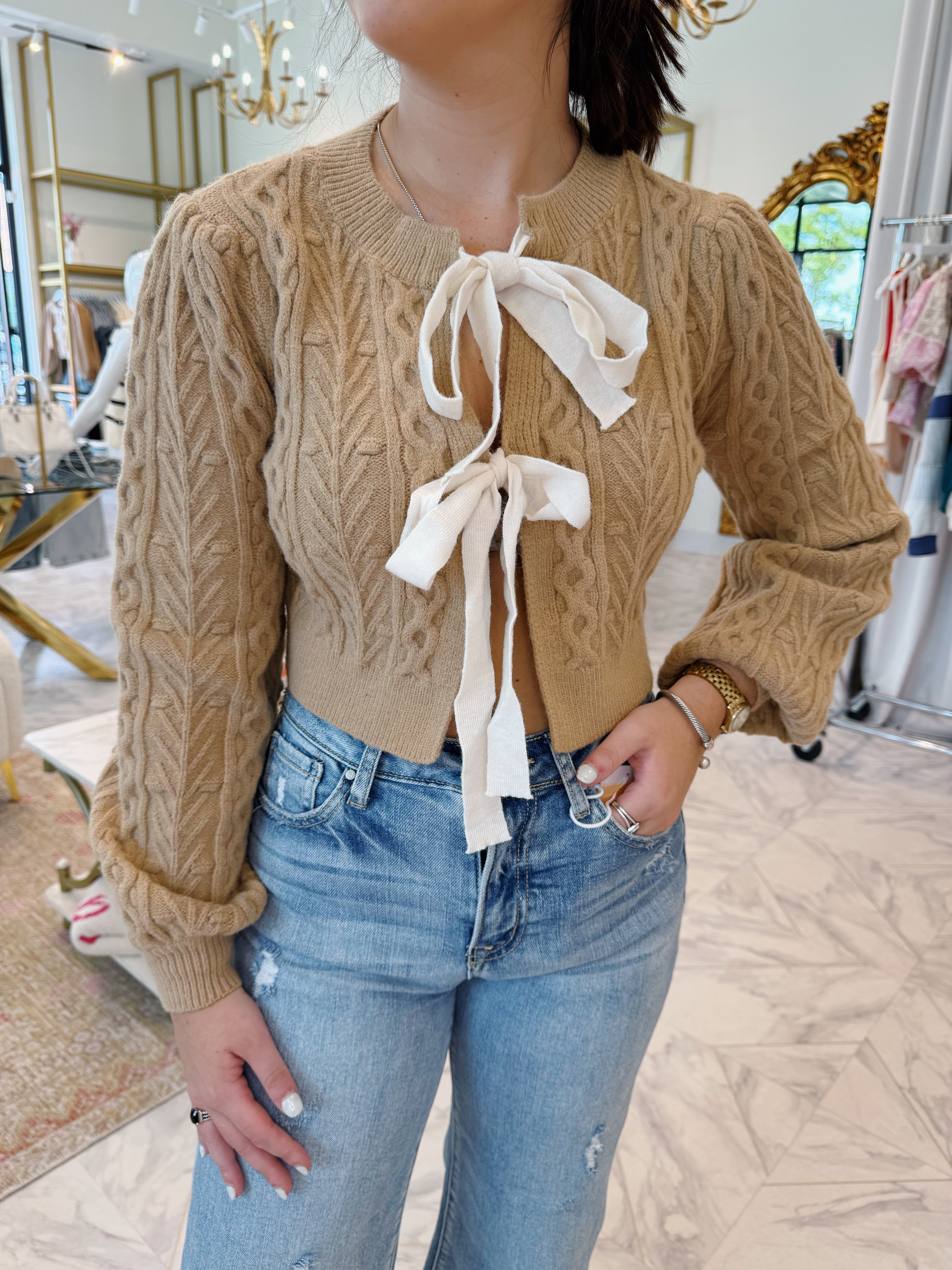 Southern Bell Sweater - Brown / Ivory