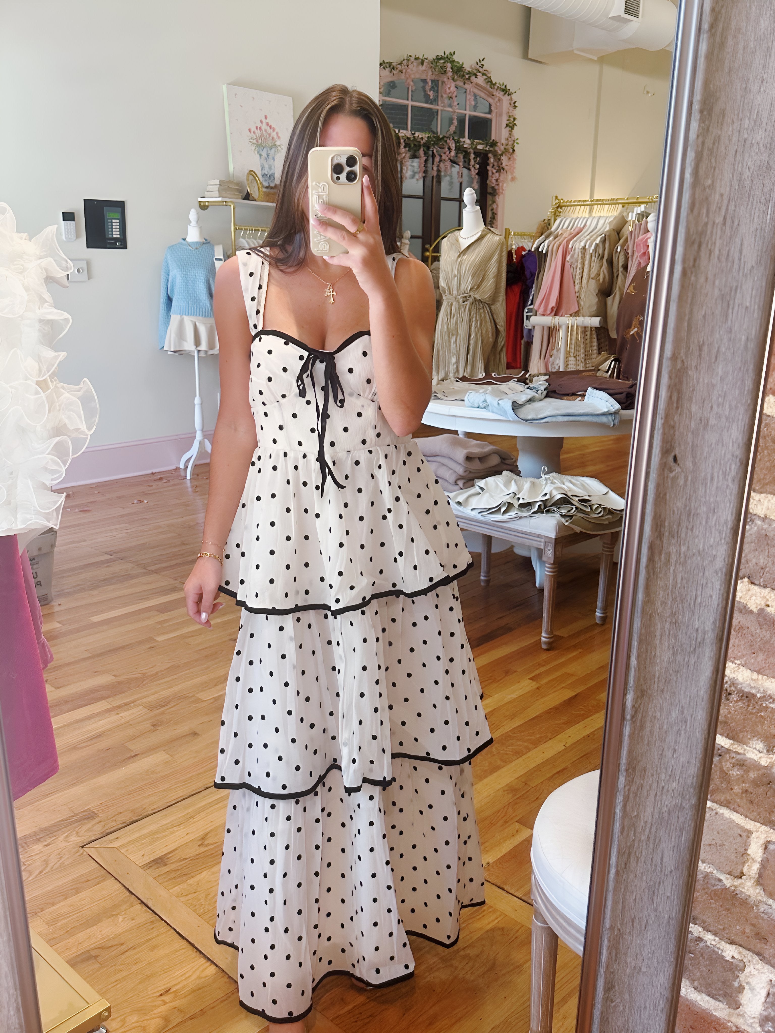 Steal My Heart Tiered Midi Dress - Off White