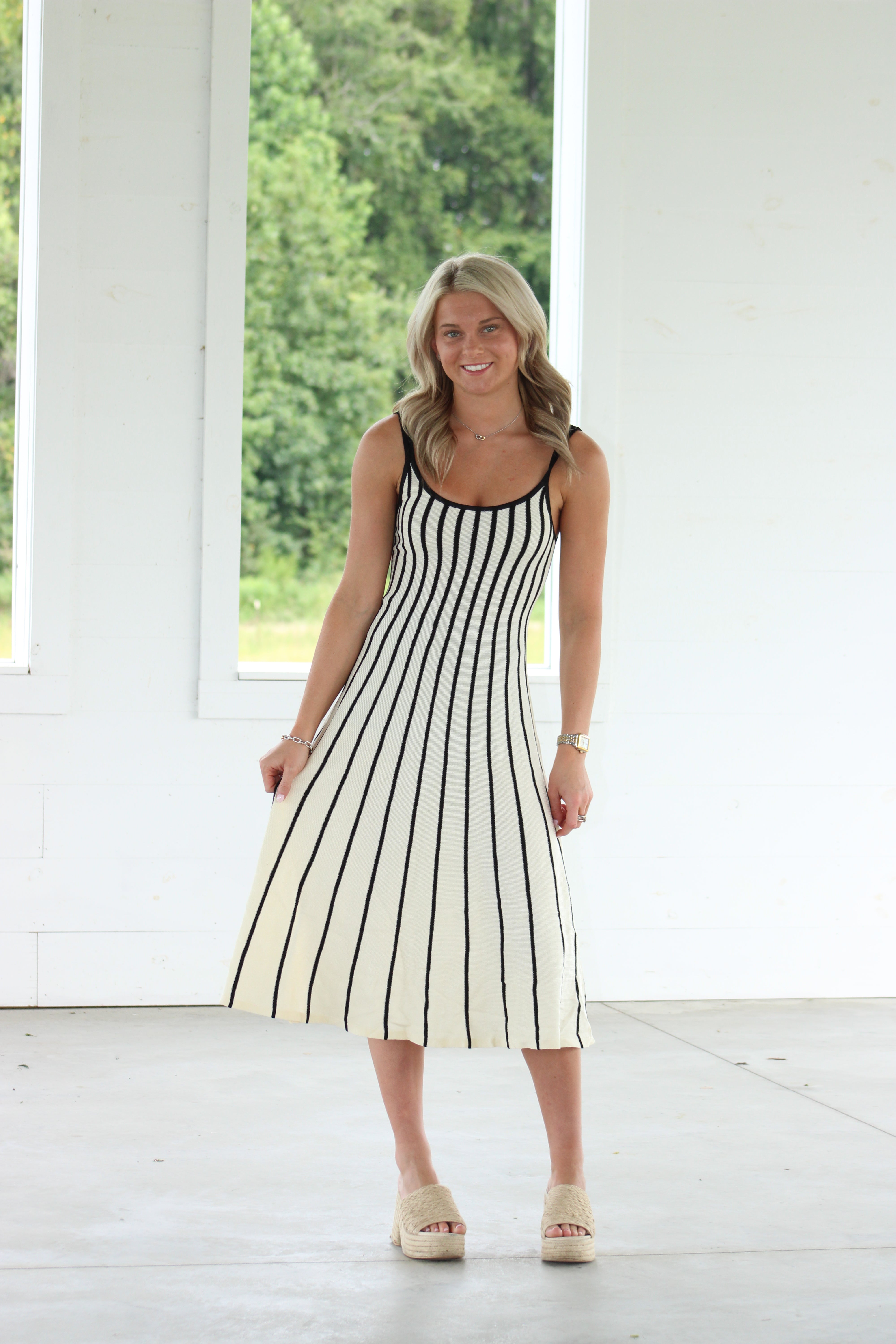 Softly Spoken Midi Dress - Cream
