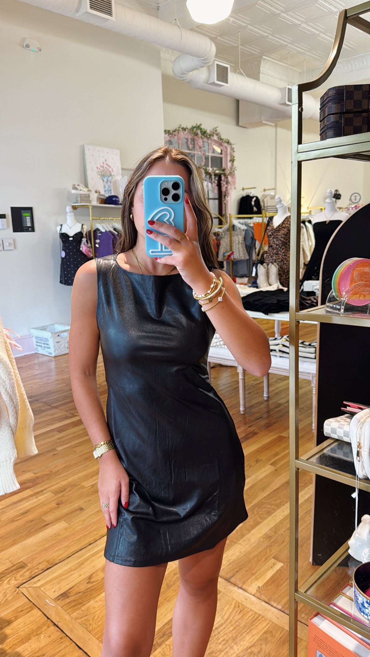 Life's Like This leather Dress - Black