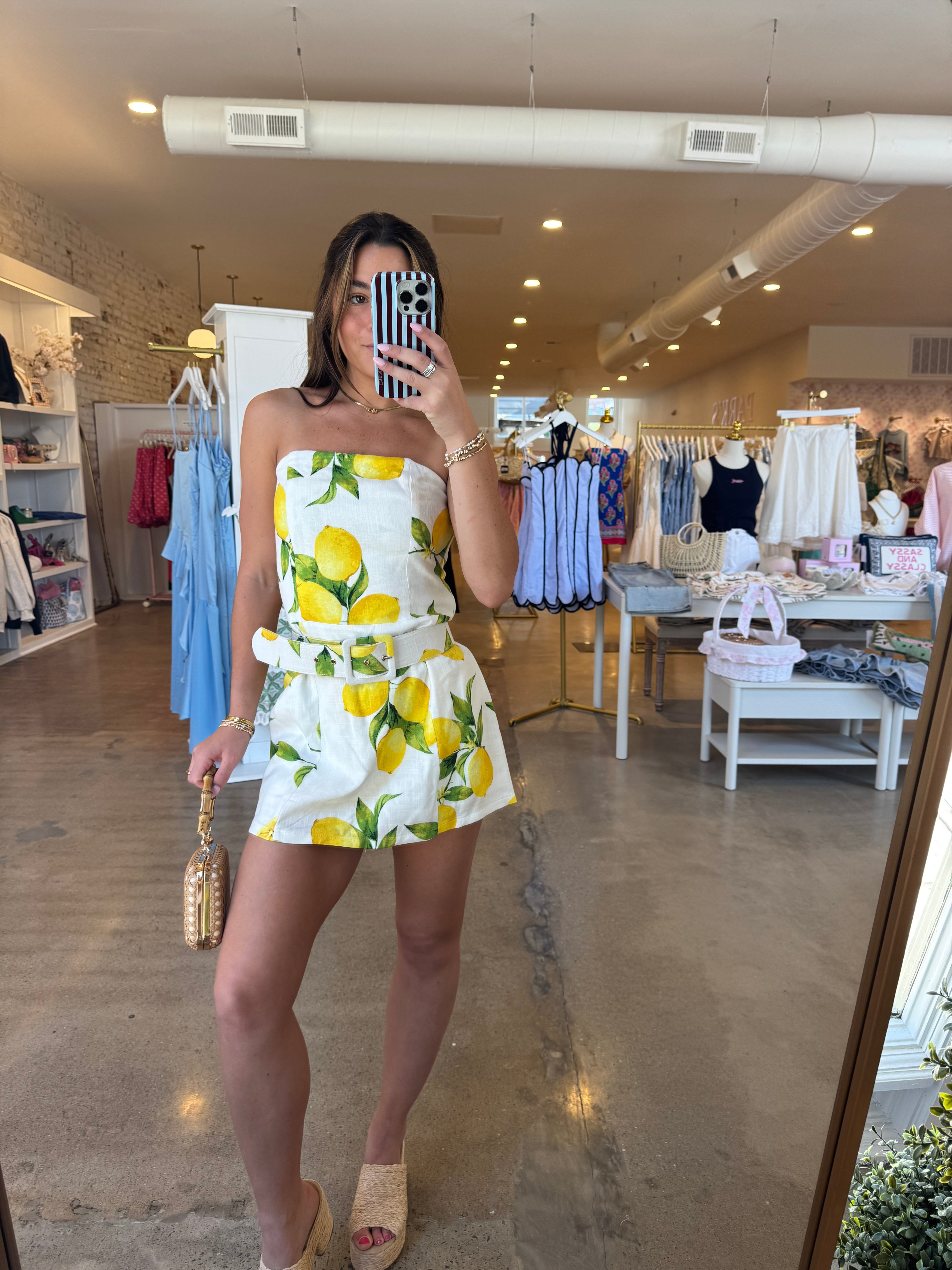 Fresh Squeeze Linen Mini Dress - Refreshing Lemons