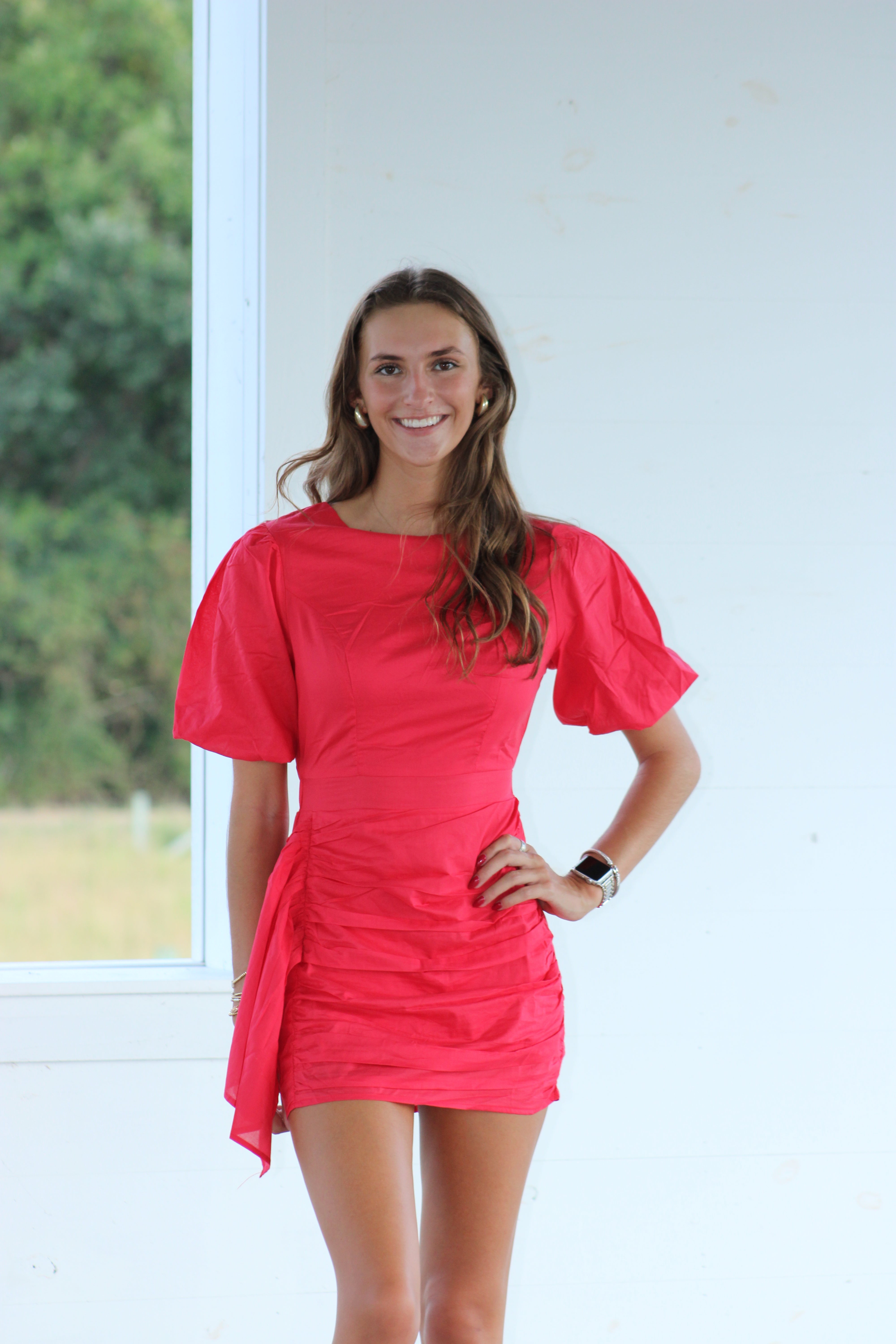 Olivia Mini Dress - Cherry Red