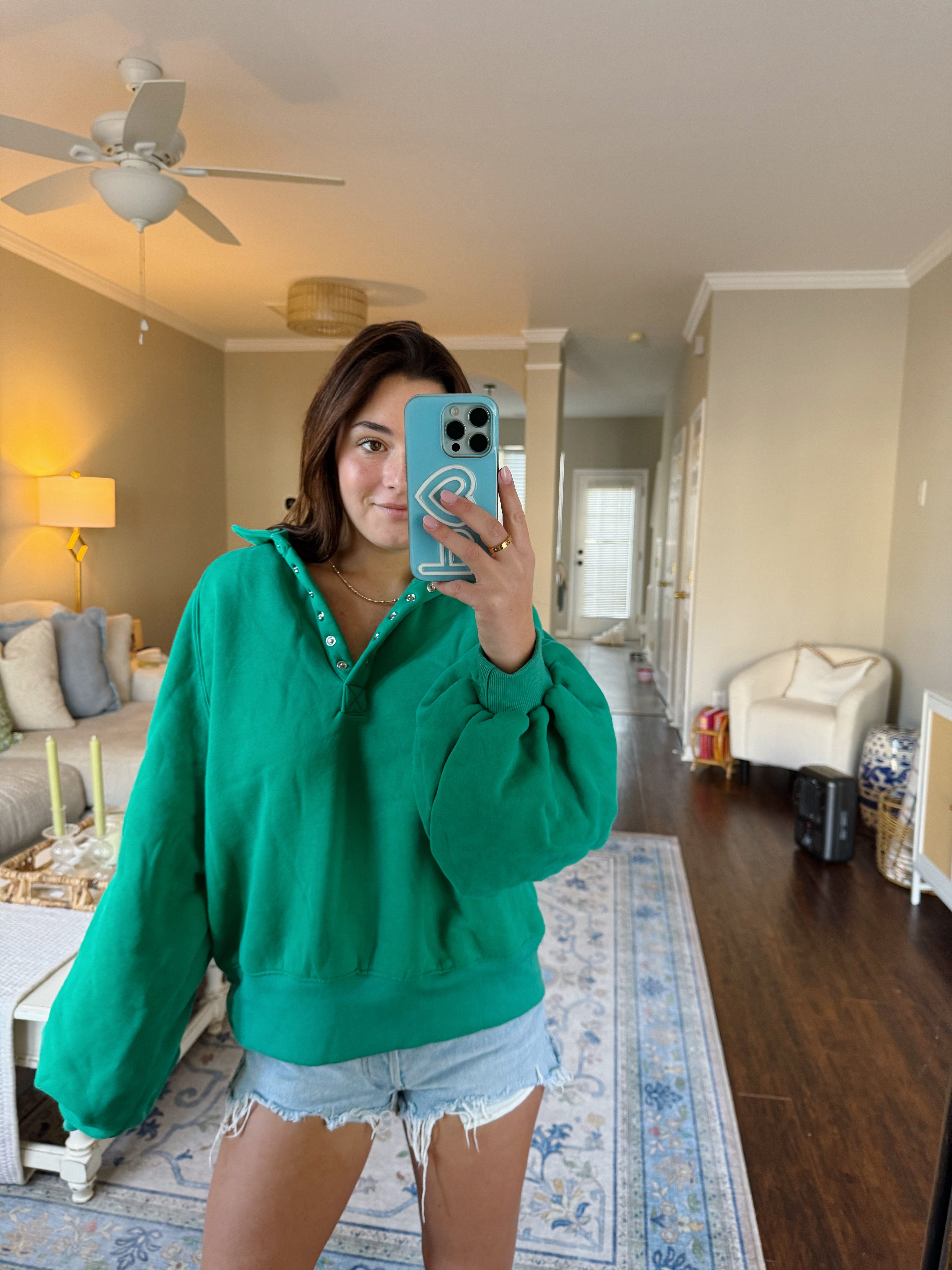 One Way Flight Pullover - Kelly Green