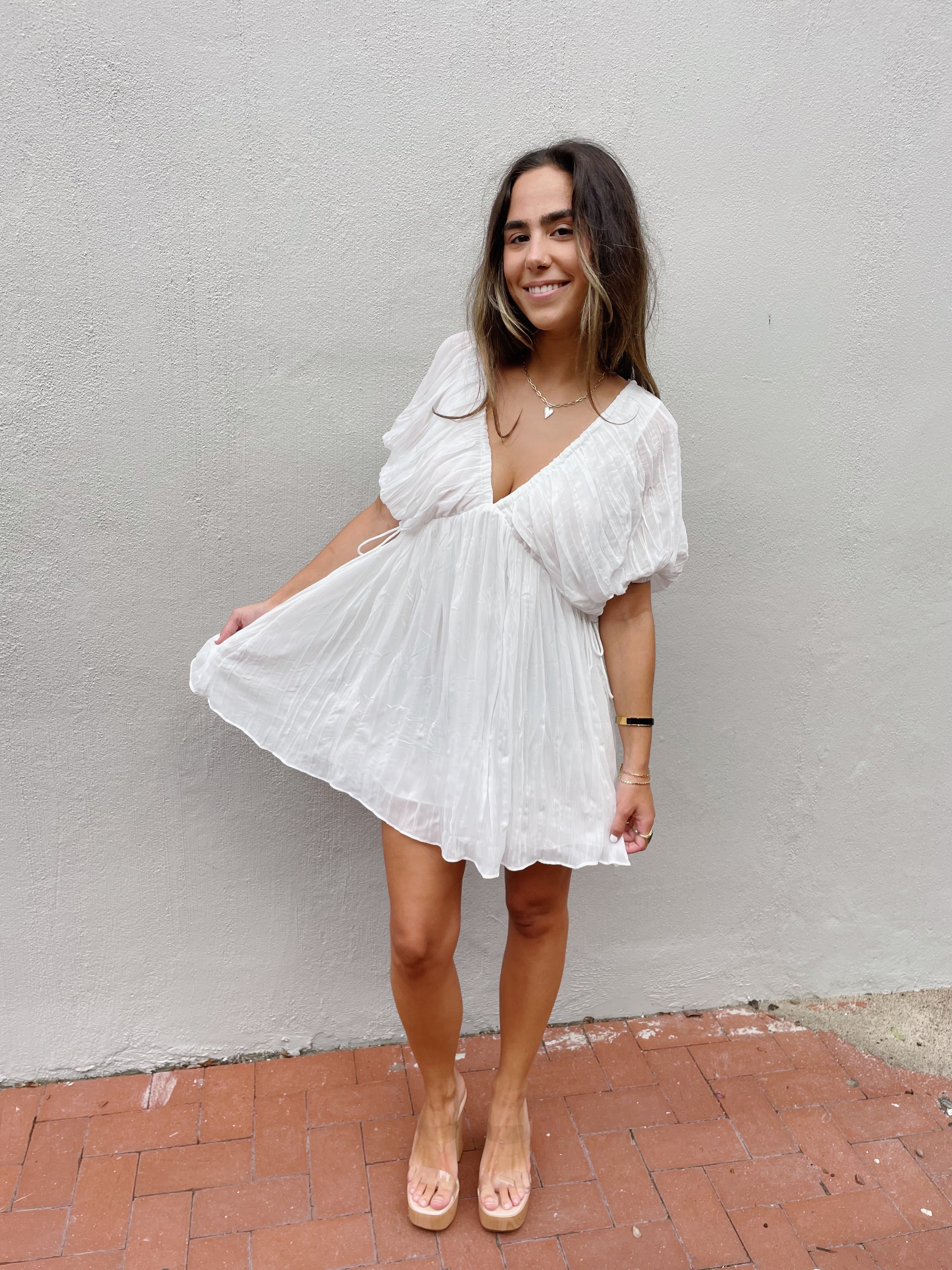 Never Wanna Leave Dress - White