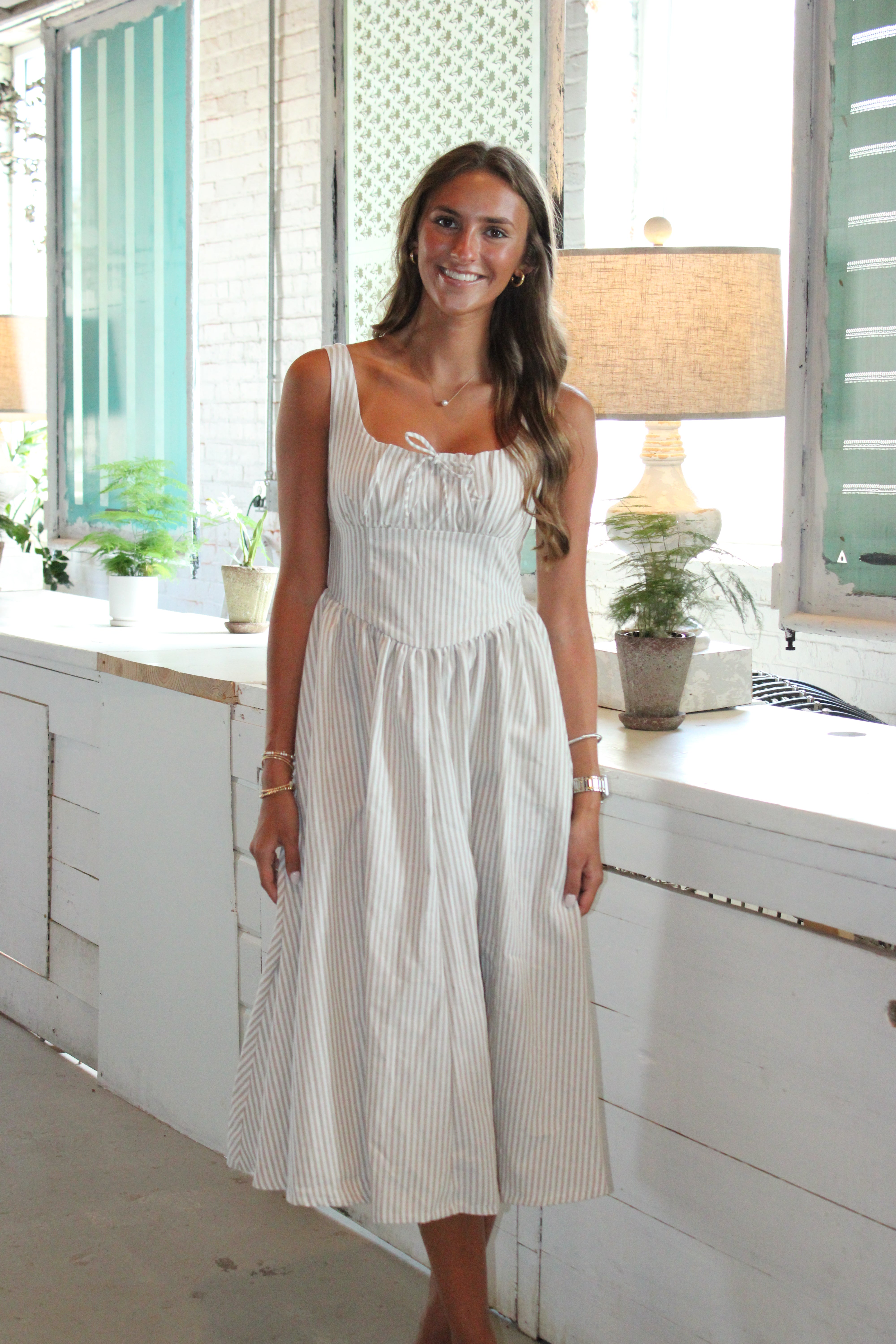 Verona Midi Dress - Beige