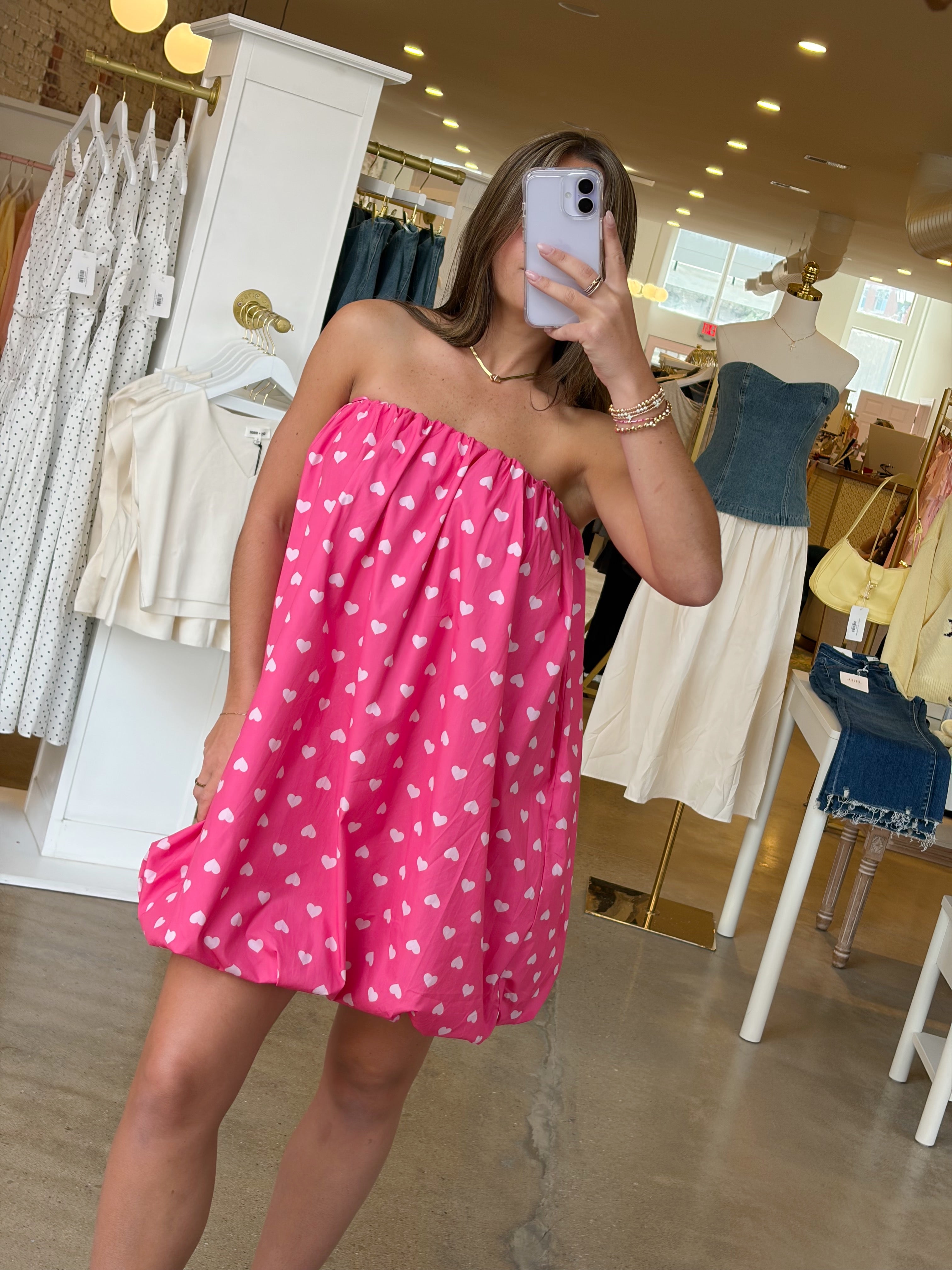 Queen Of Hearts Bubble Mini Dress - Pink