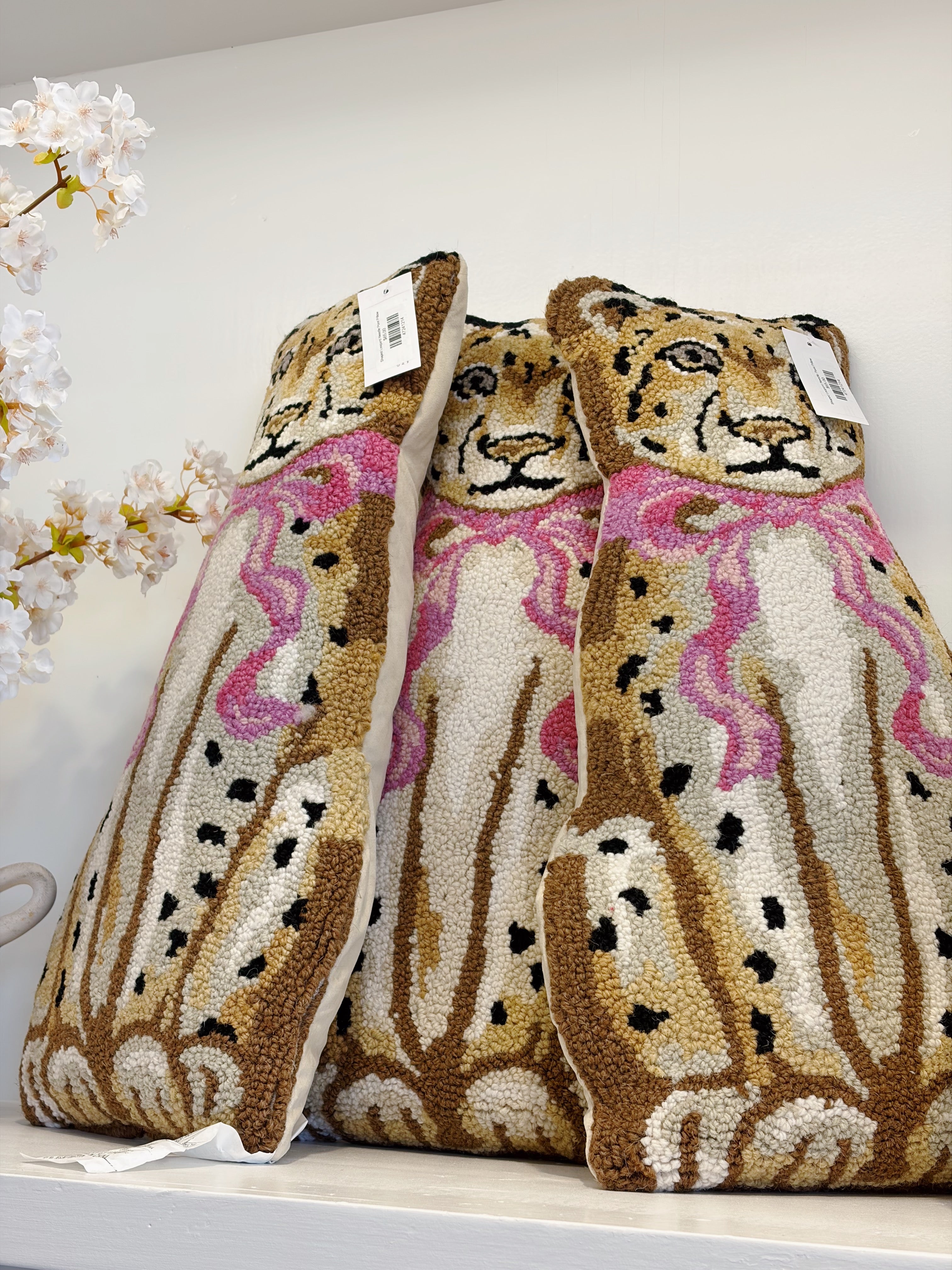 Shaped Leopard Needle Point Pillow