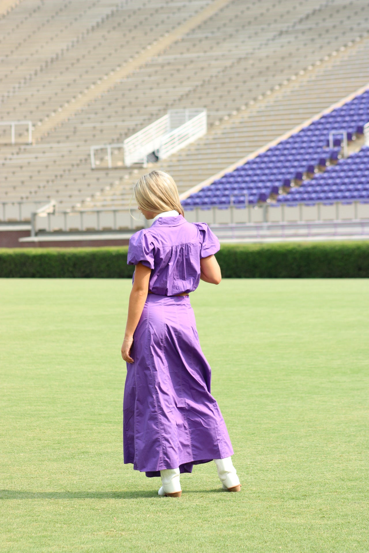 Something In Between Top & Midi Skirt Set - Purple