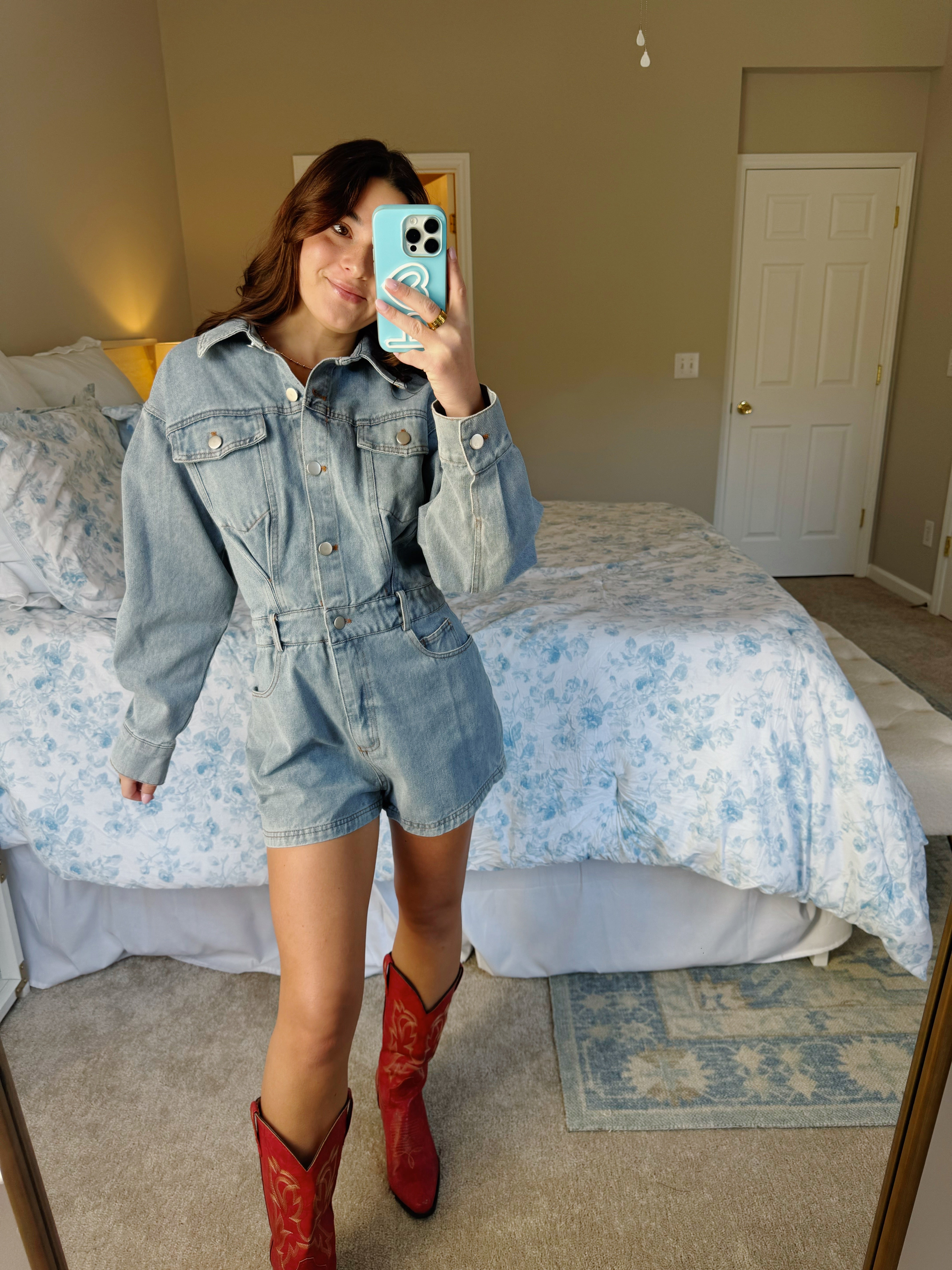 Signature Denim Romper - Light Denim