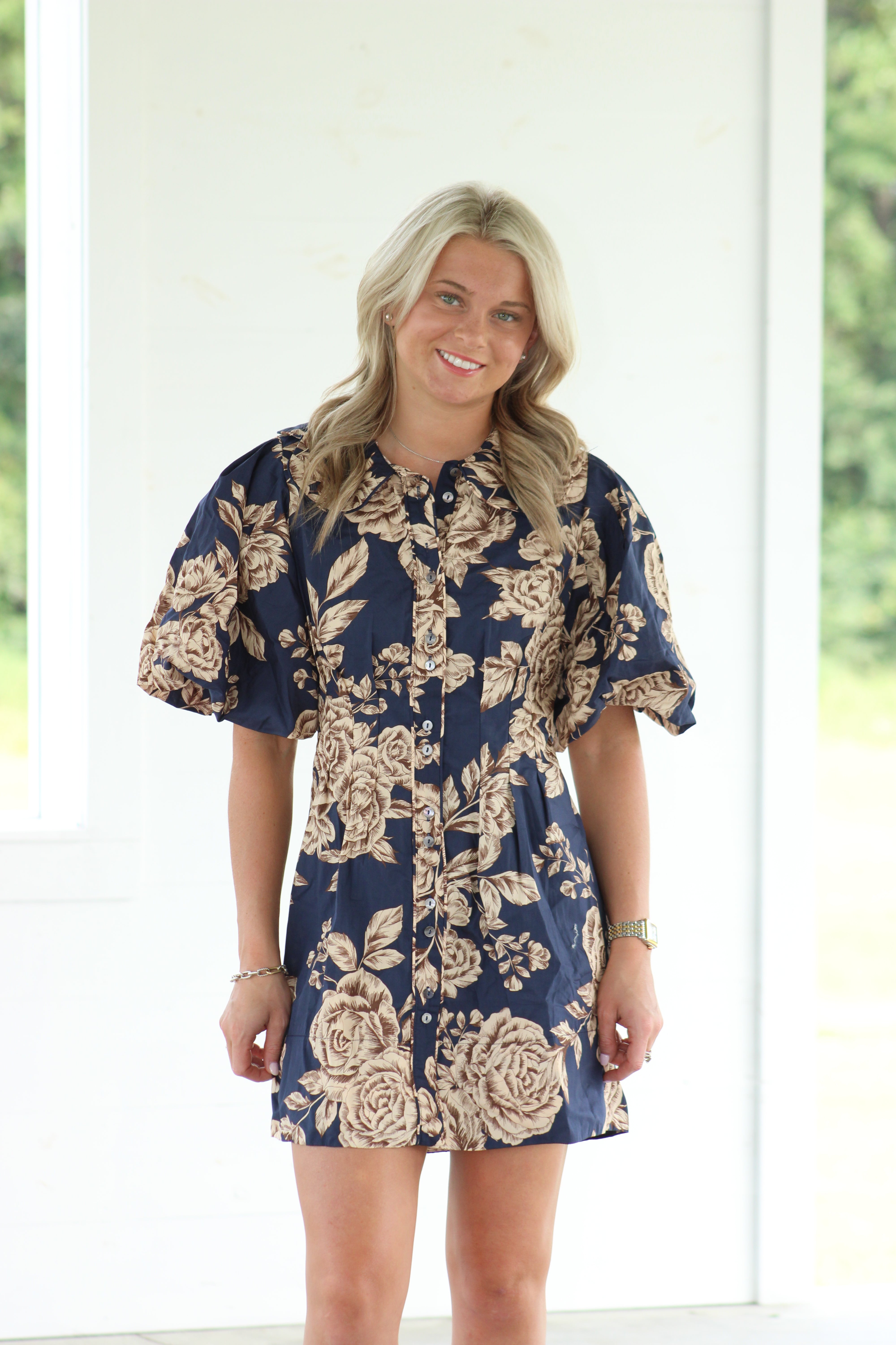 Fall Harvest Mini Dress - Navy
