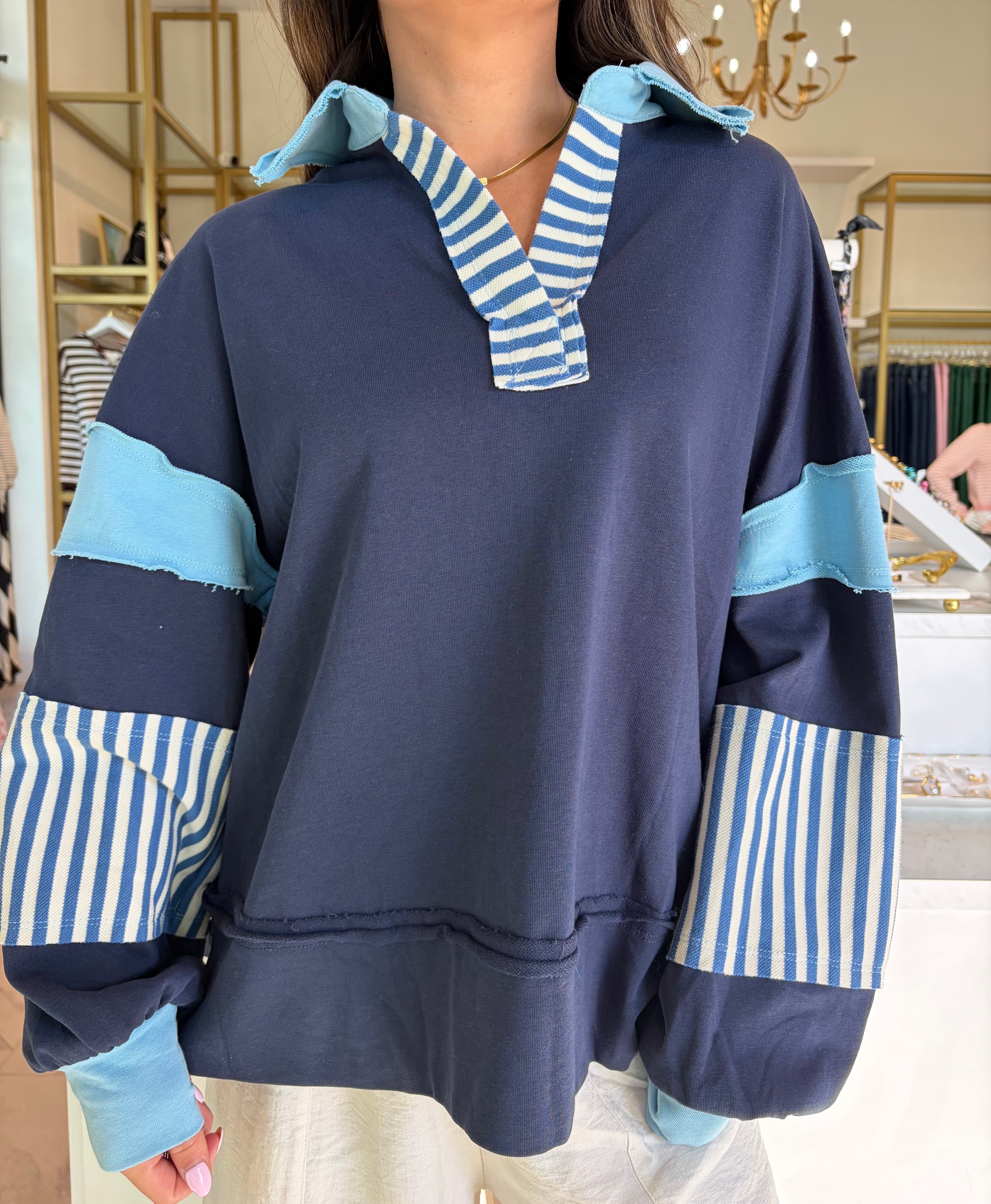 Cozy On Up Sweatshirt - Navy