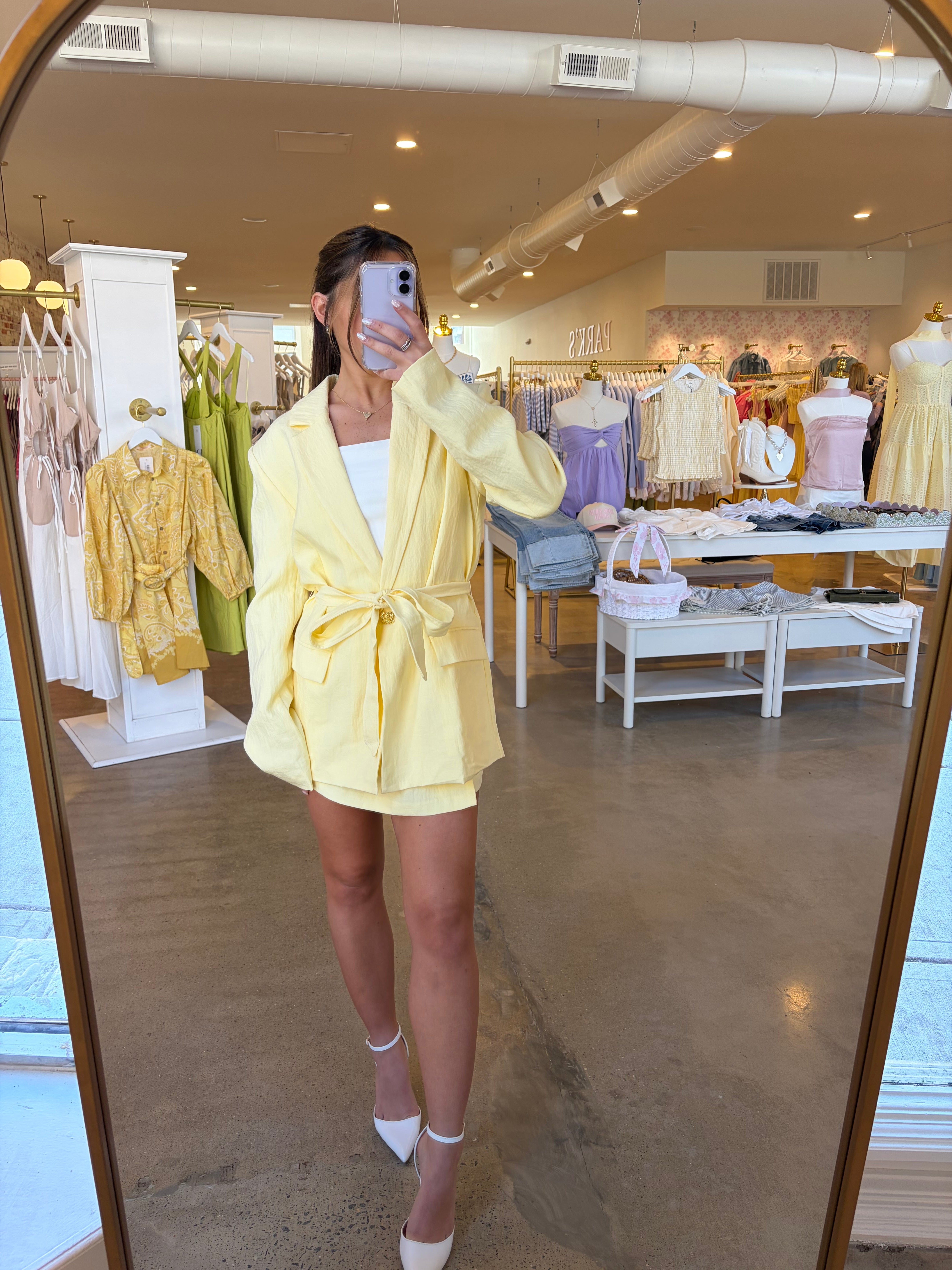 Business As Usual Silhouette Blazer - Butter Yellow