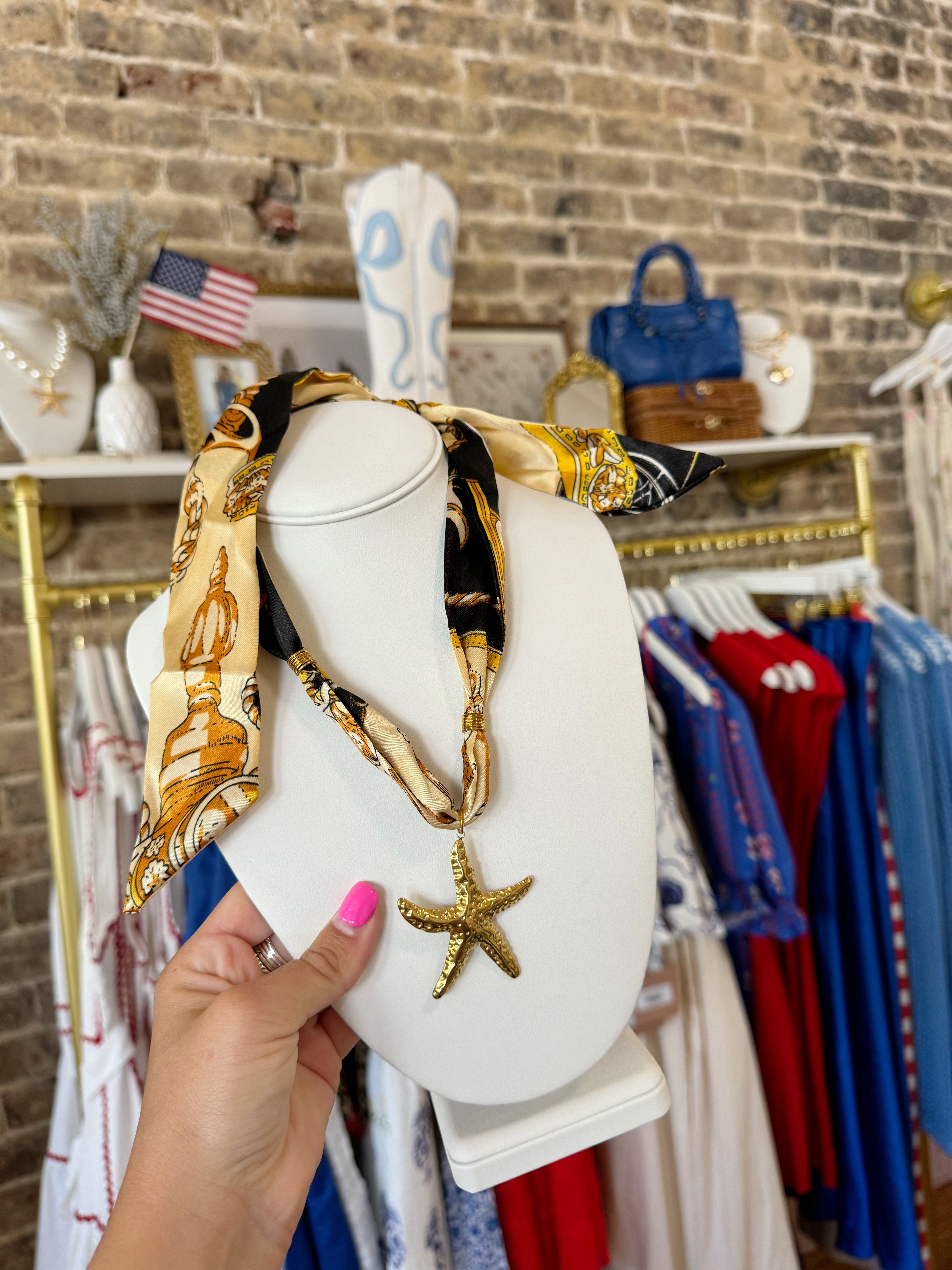 Starfish Scarf Necklace