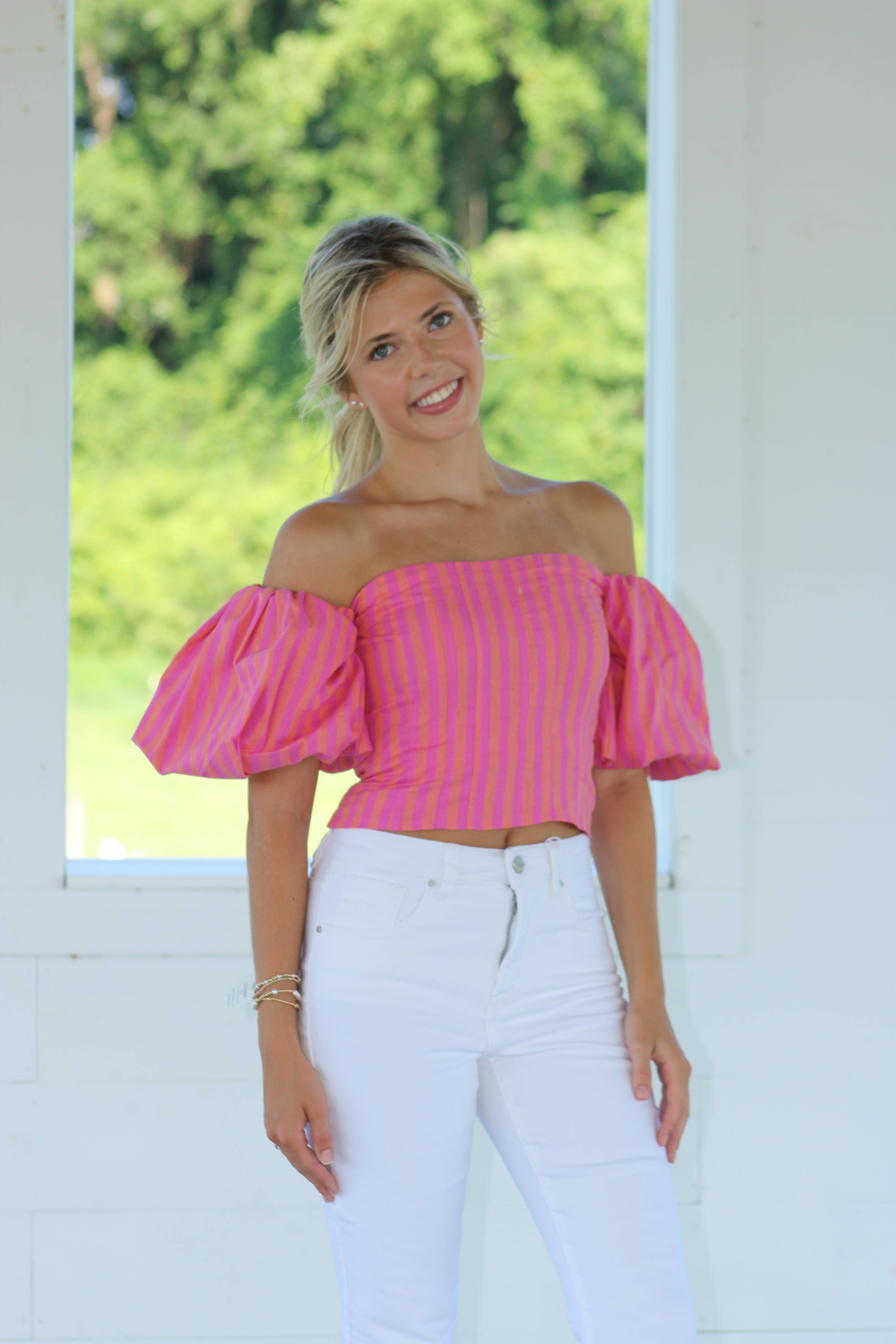 Cali Sun Top - Pink & Orane