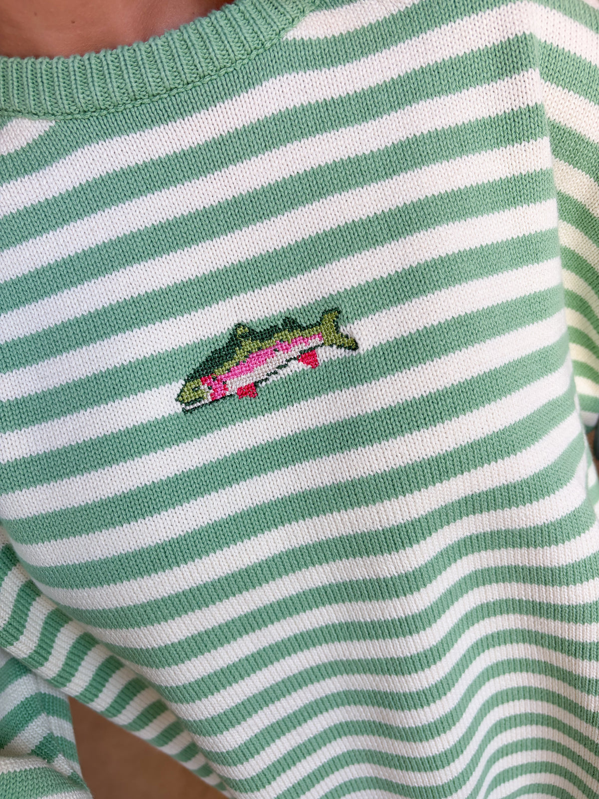 Fresh Catch Sweater - Pistachio/Cream