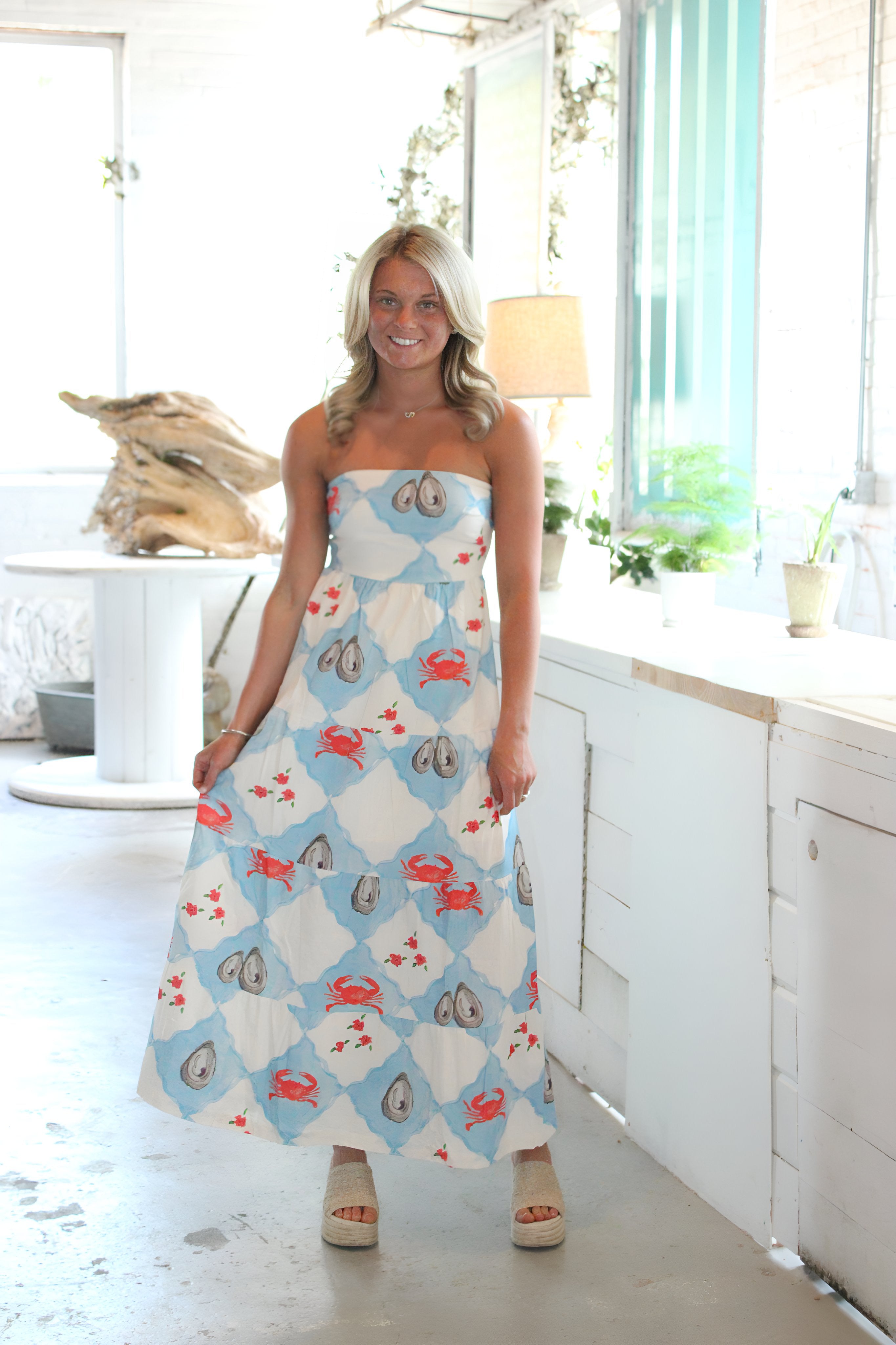Cape Cod Midi Dress - Blue