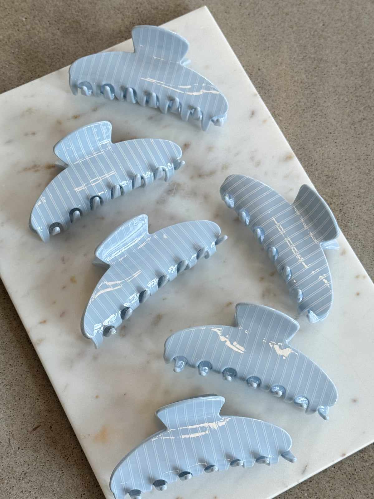Coastal Summer Stripe Hair Claw - Blue