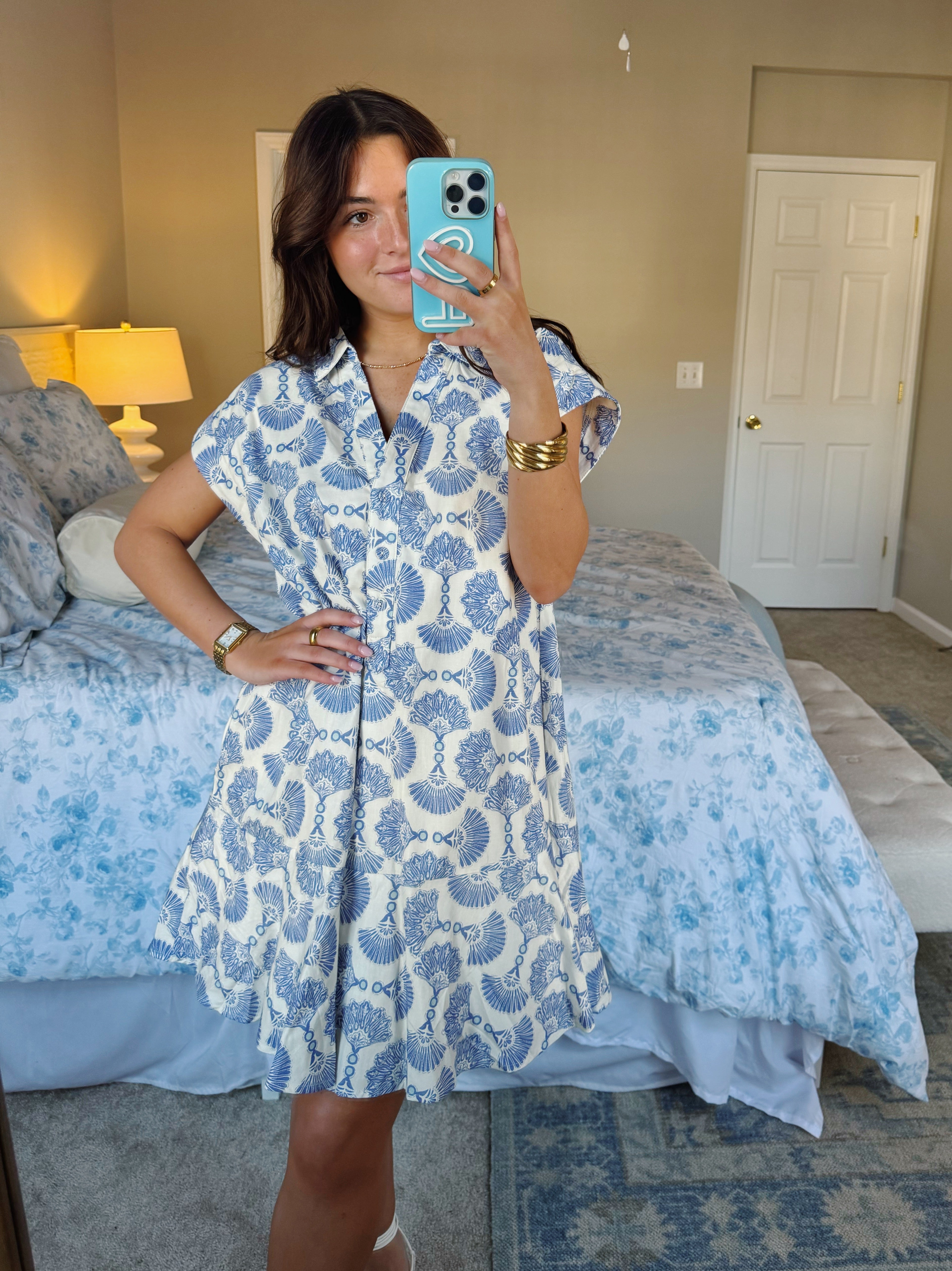 Meet Me By The Shore Dress - Blue