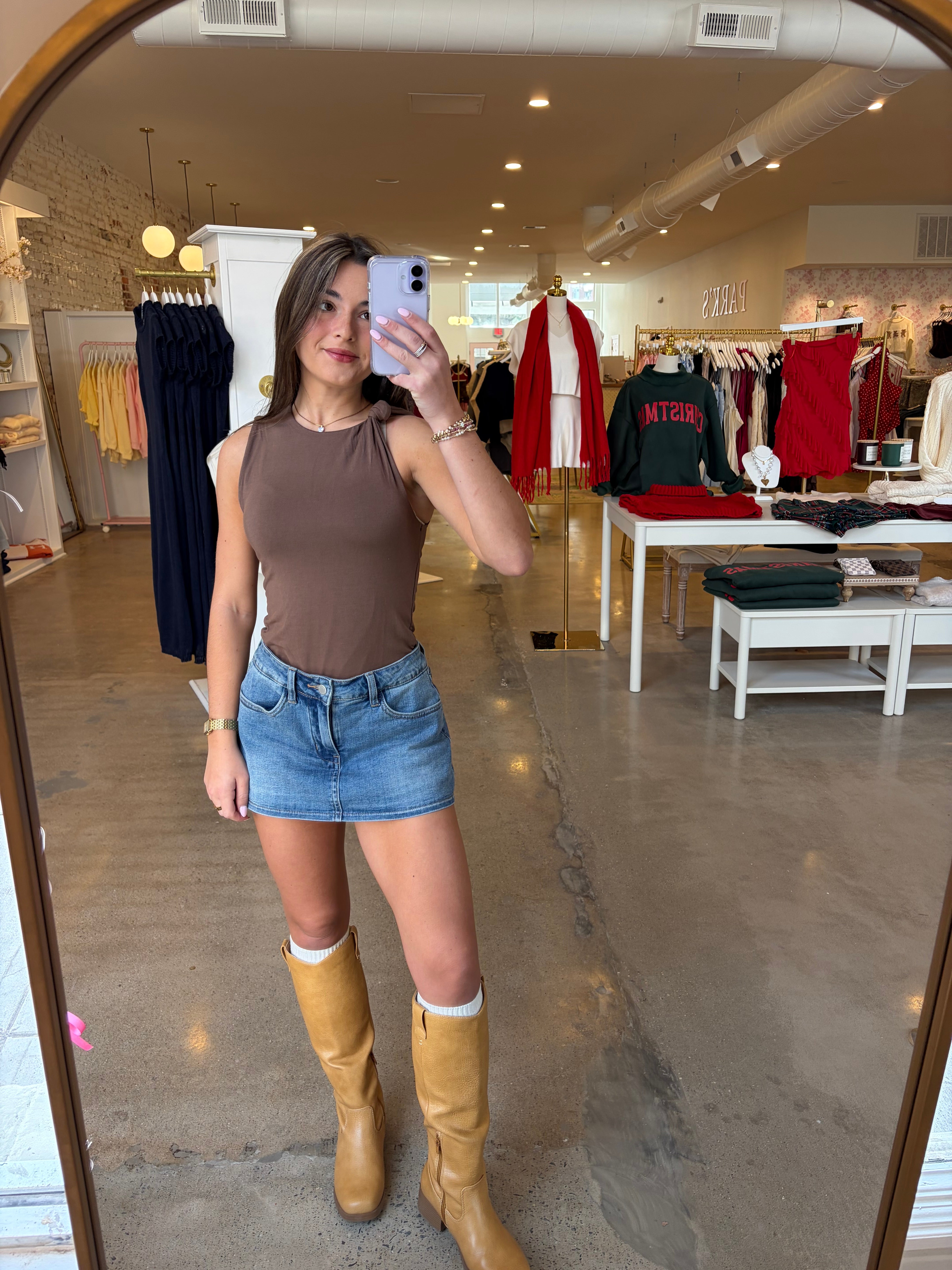 Mariah Knit Top - Brown