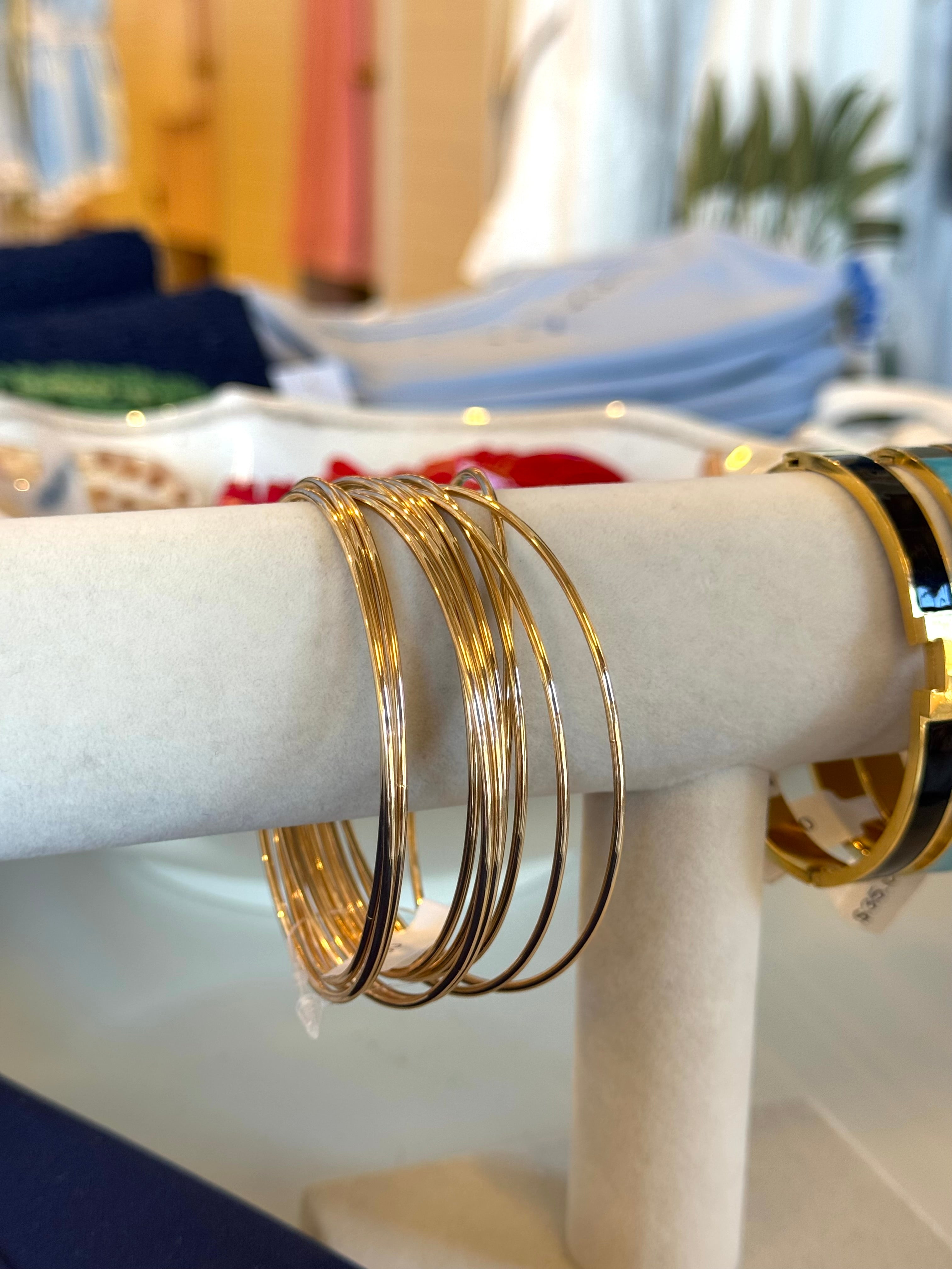 Thin Metal Bangle Set
