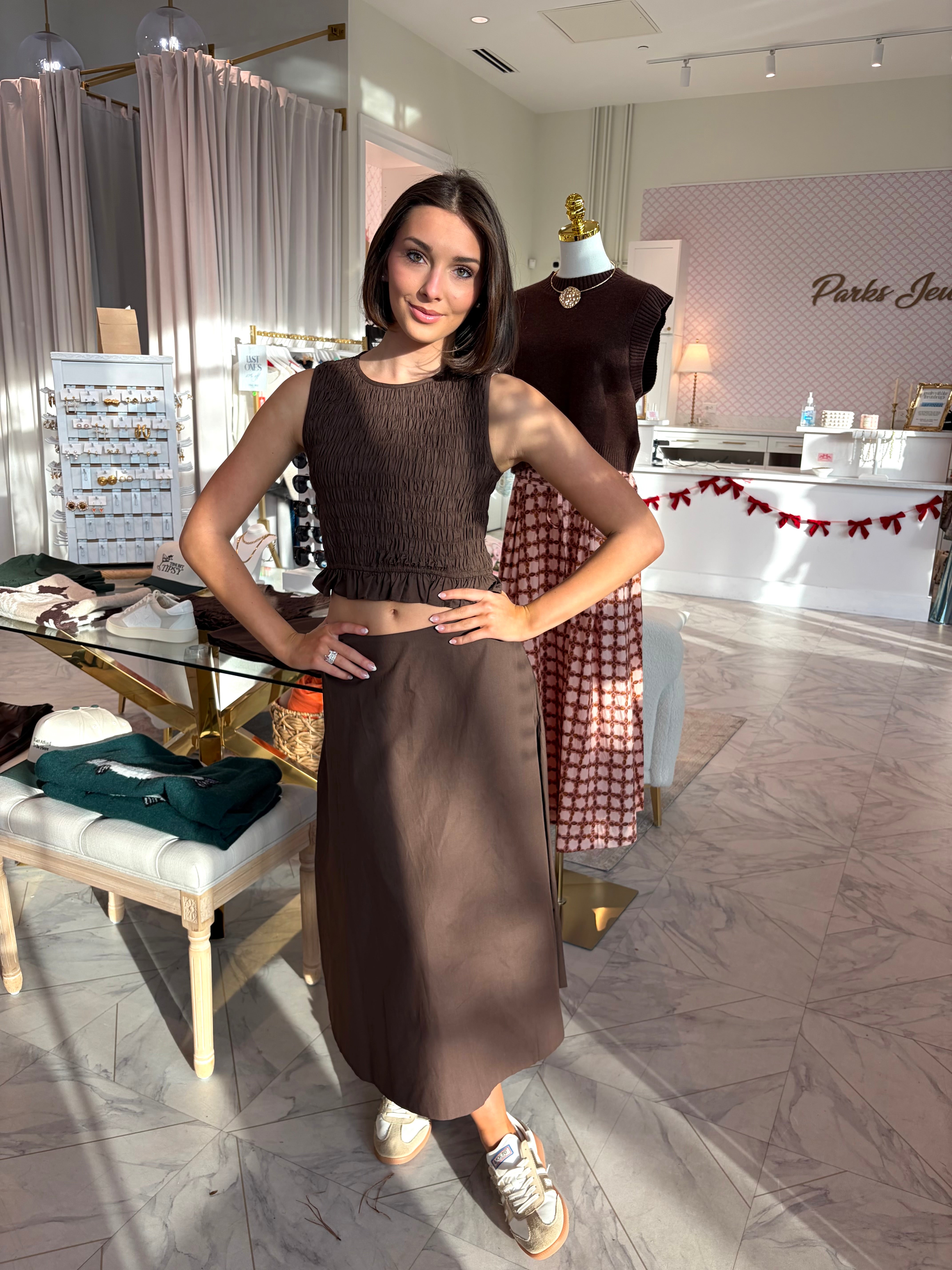 Mia Maxi Skirt - Brown