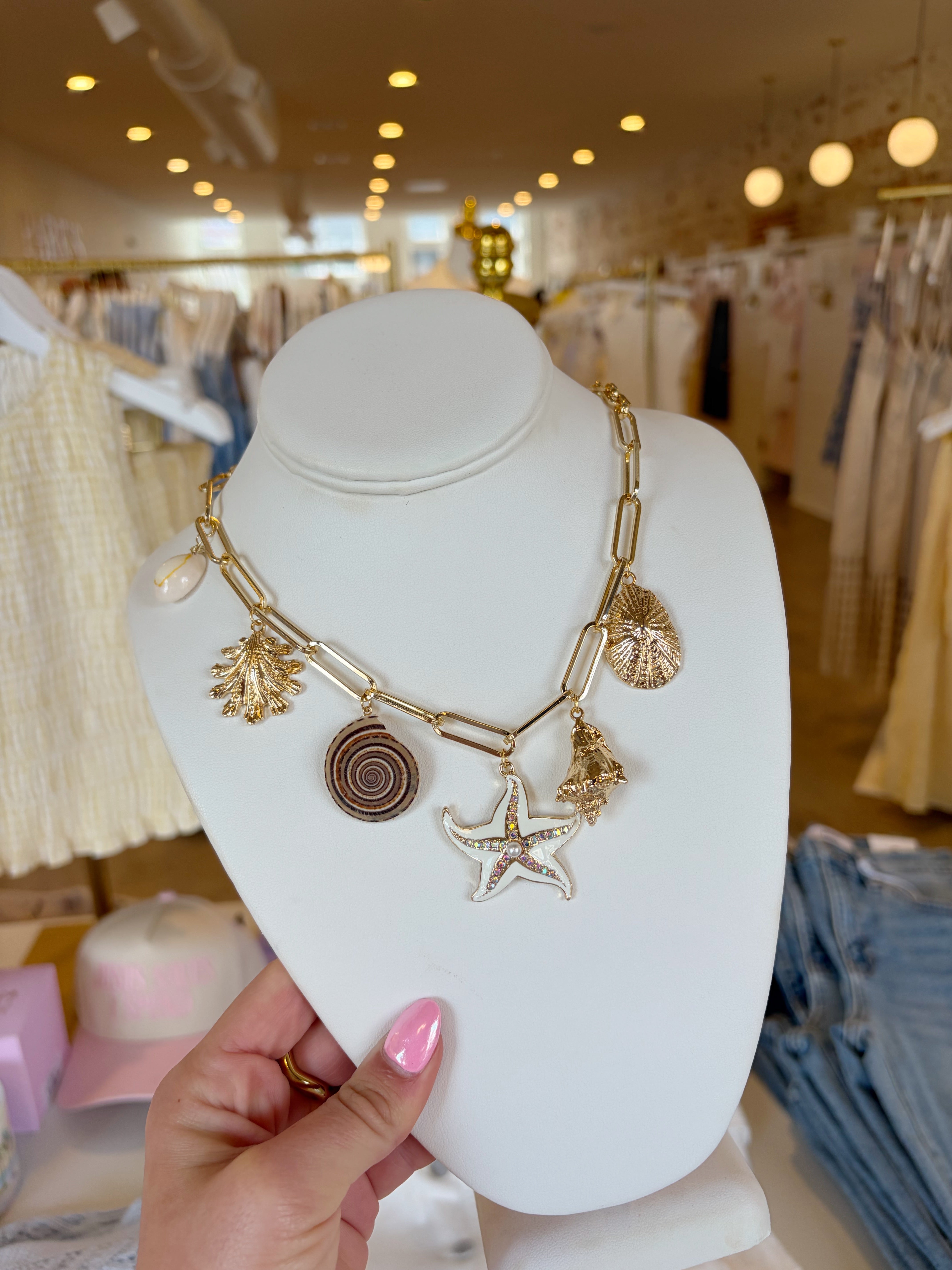 Ariel Paperclip Charm Necklace