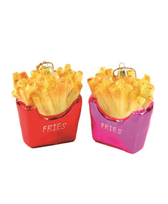 French Fries Glass Ornament