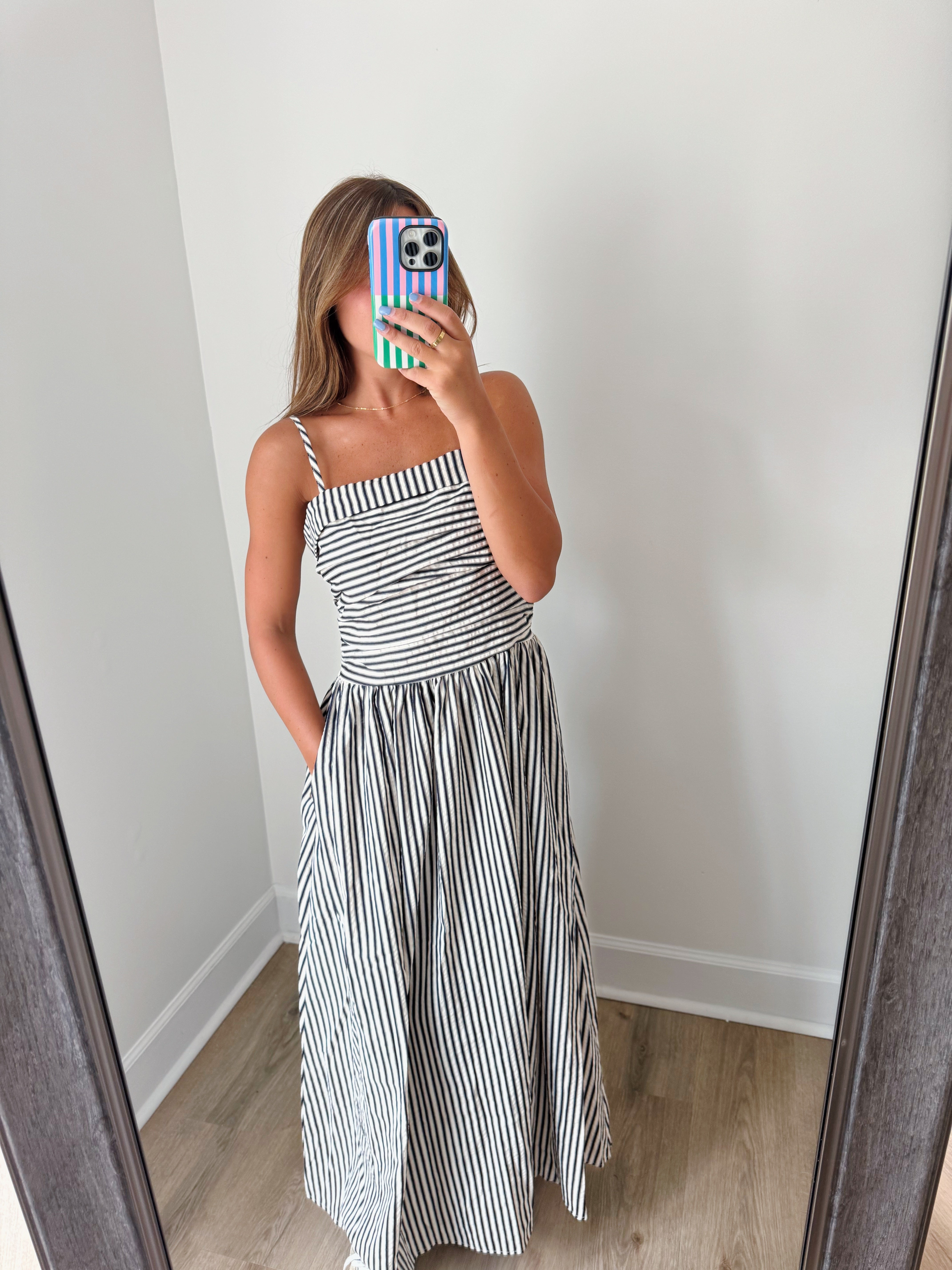Gretchen Midi Dress - Black & White