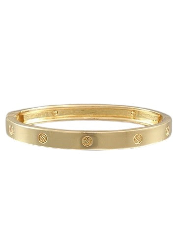 Circle Engraved Hinge Bracelet