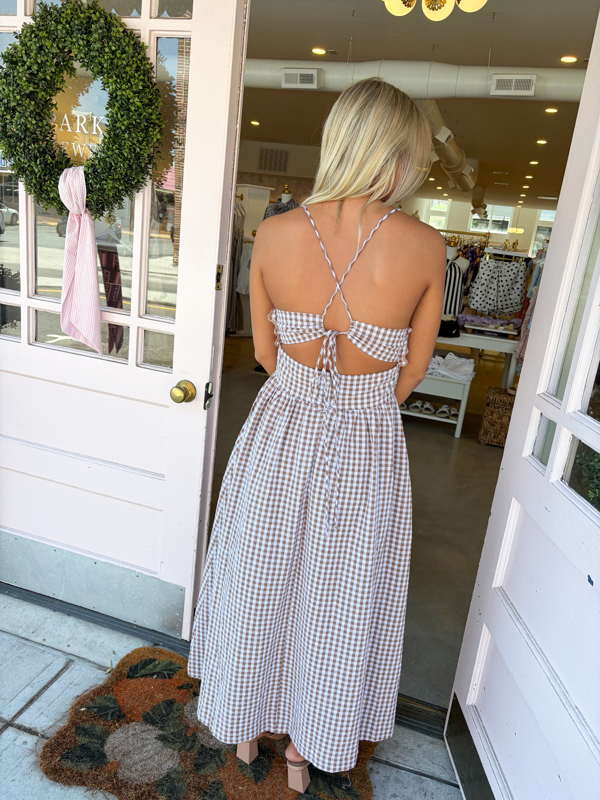Mountain Air Maxi Dress - Brown Gingham