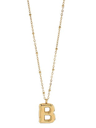 Bubble Letter Necklace - Gold - Water Proof