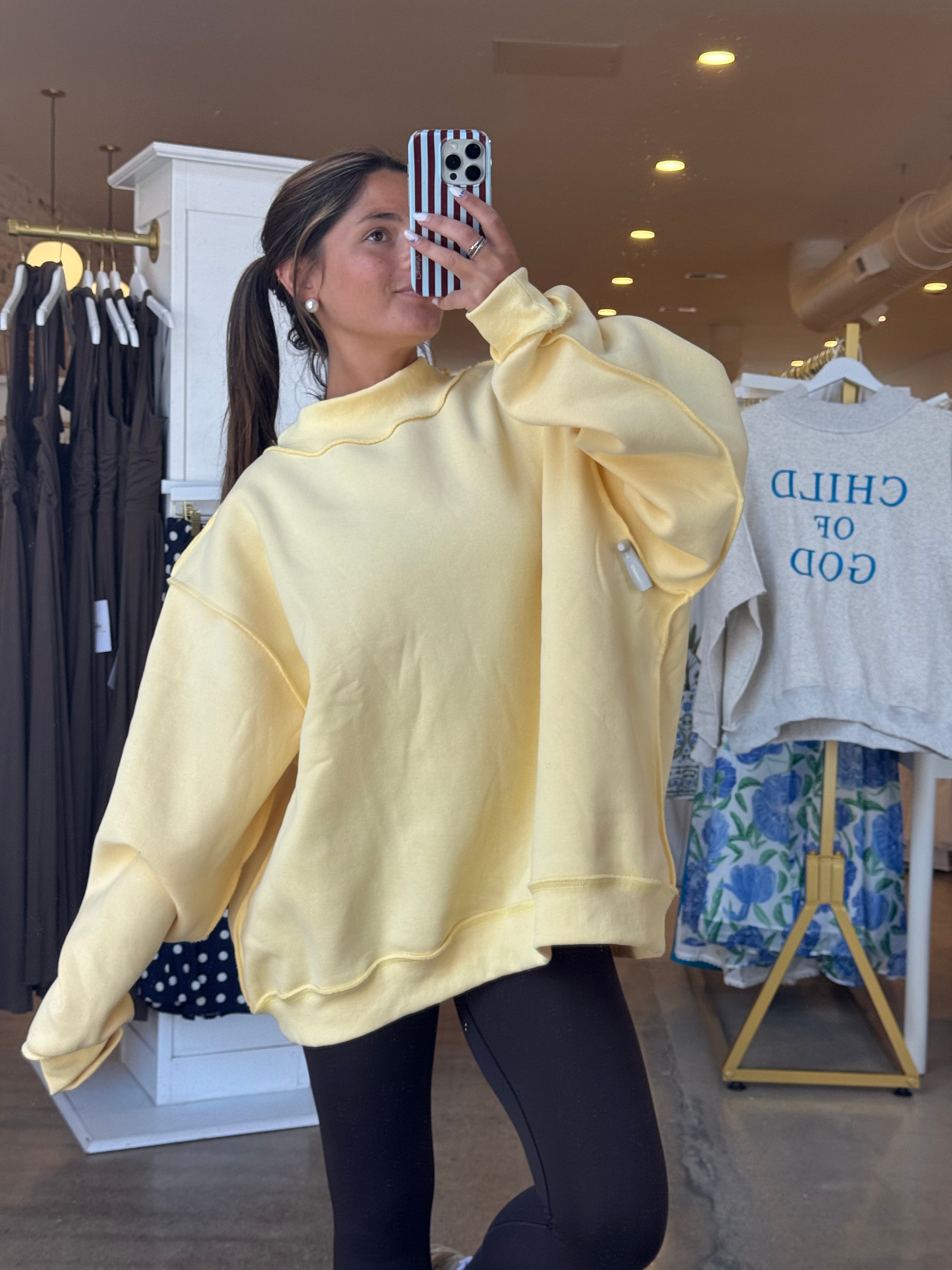 Liz Mockneck Sweatshirt - Yellow