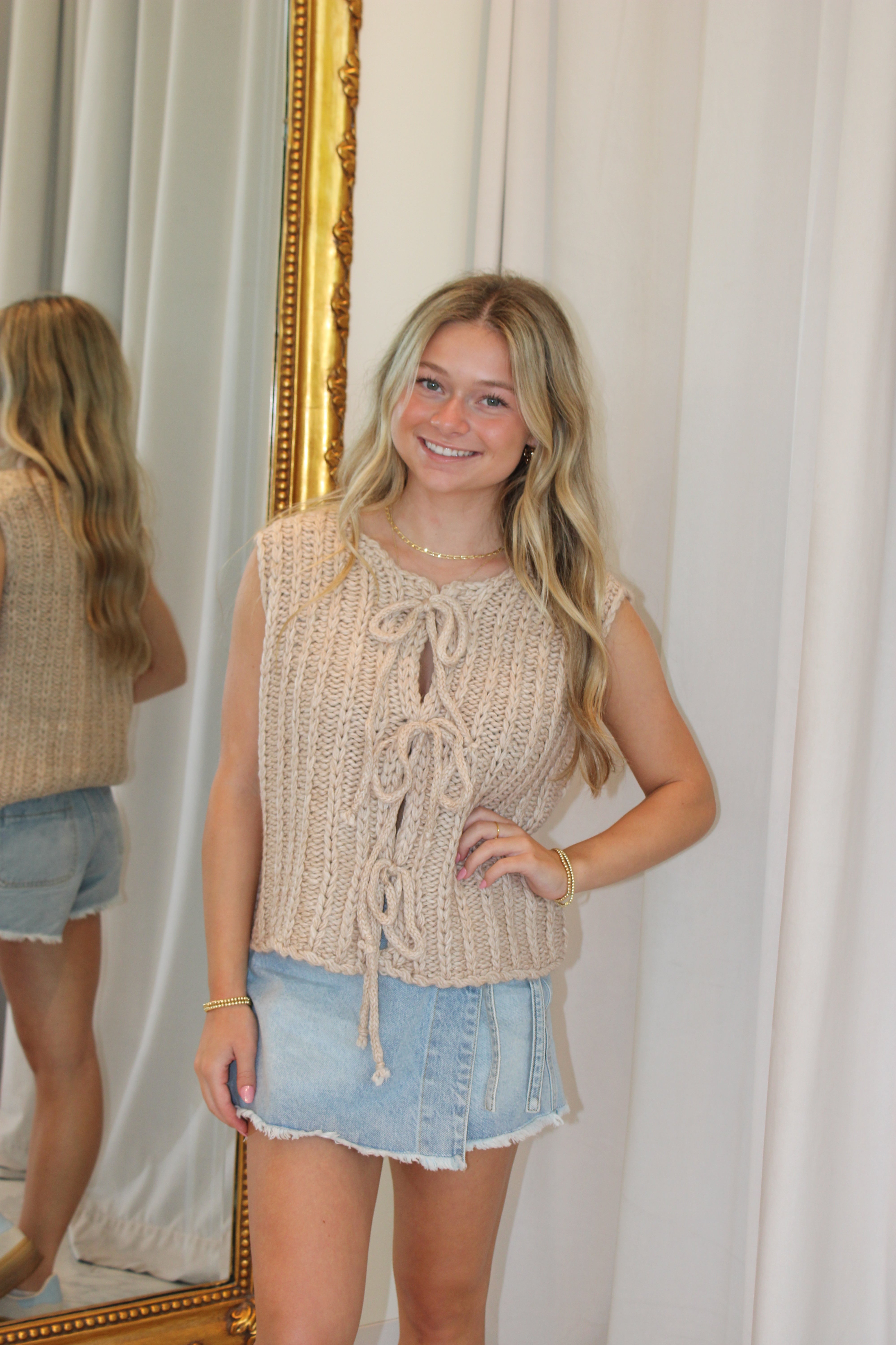 Ryan Chunky Sweater Vest - Oatmeal