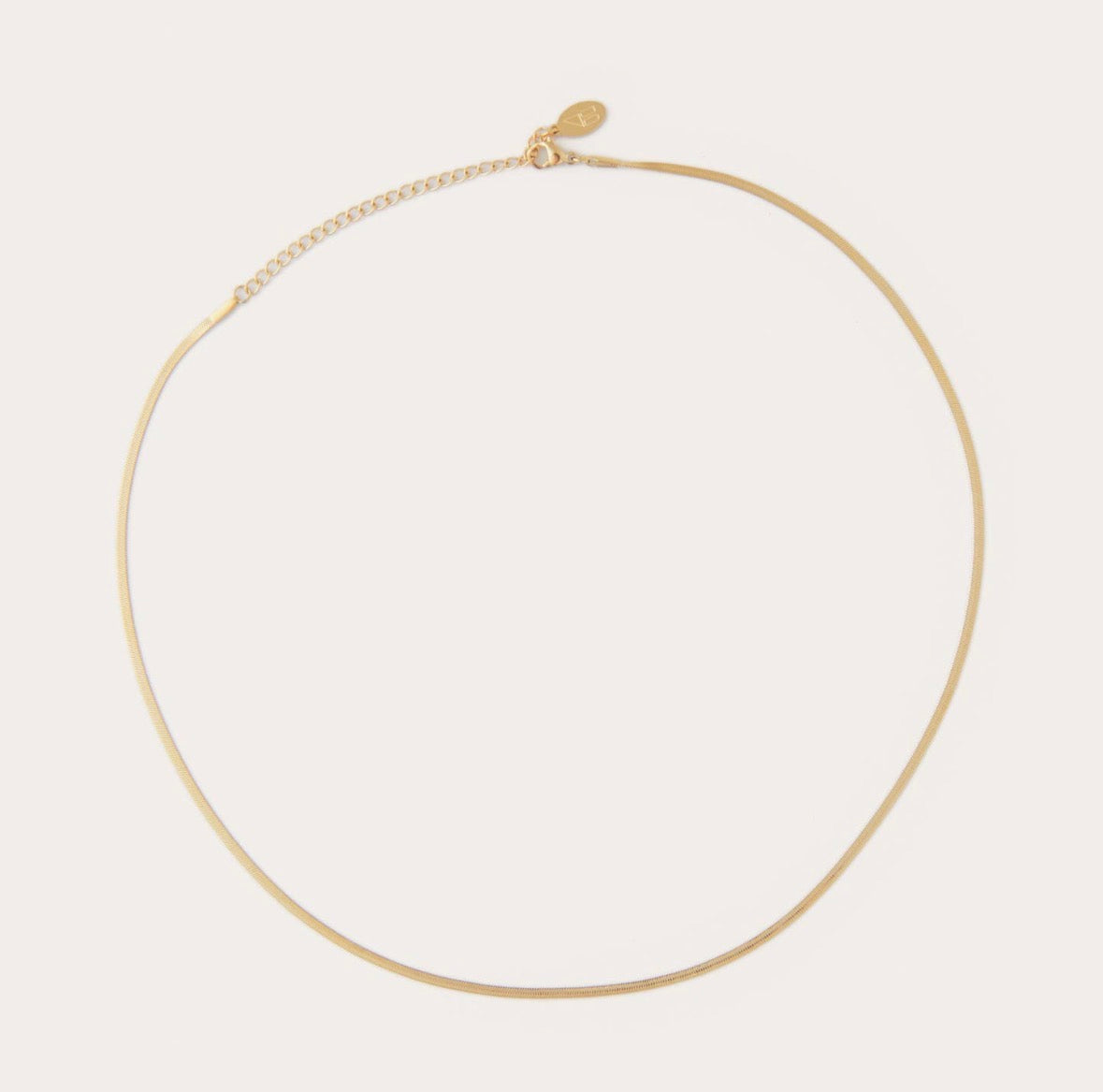 Micro Gold Herringbone Necklace - Gold
