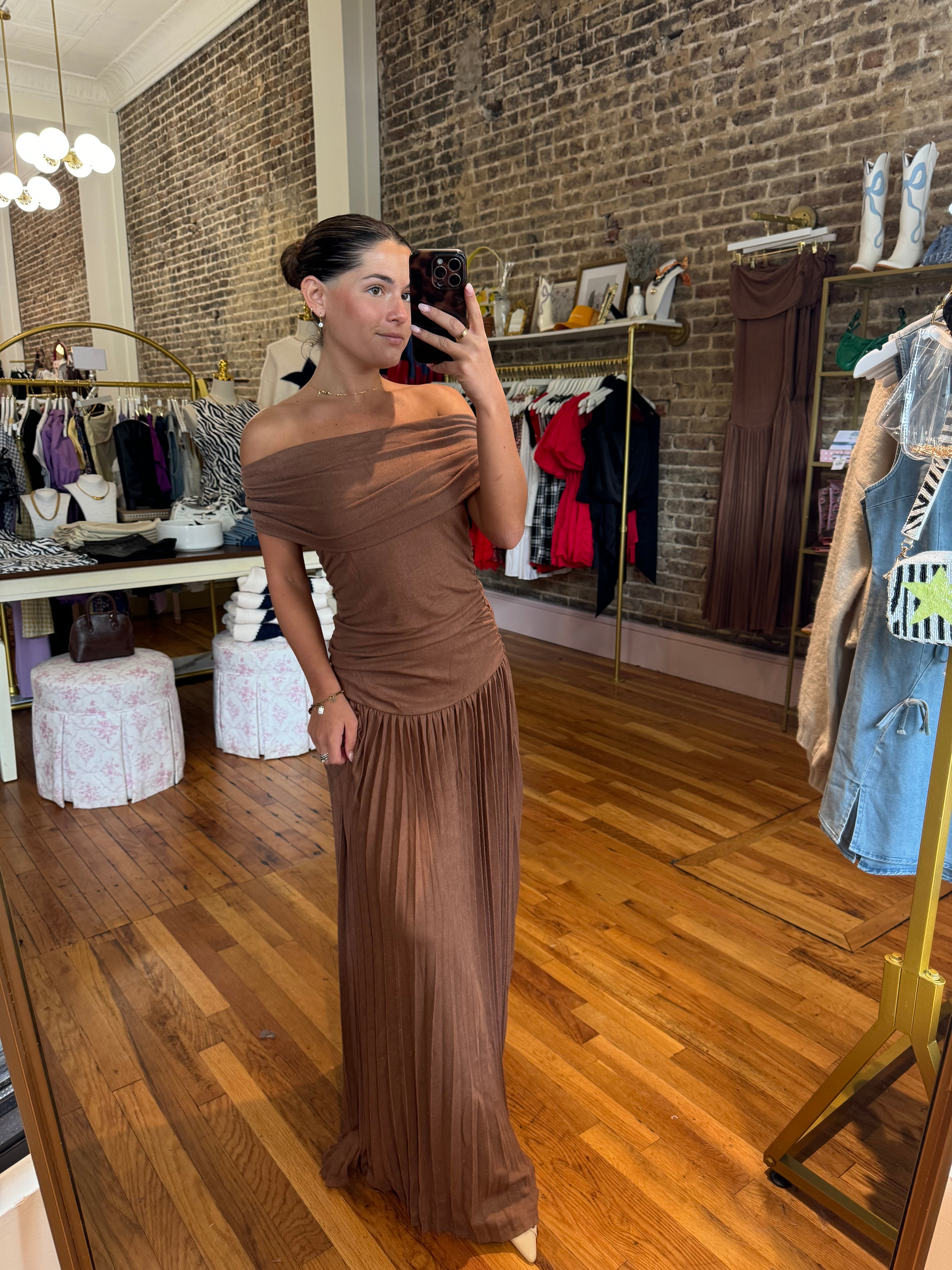 First Pour Maxi Dress - Brown