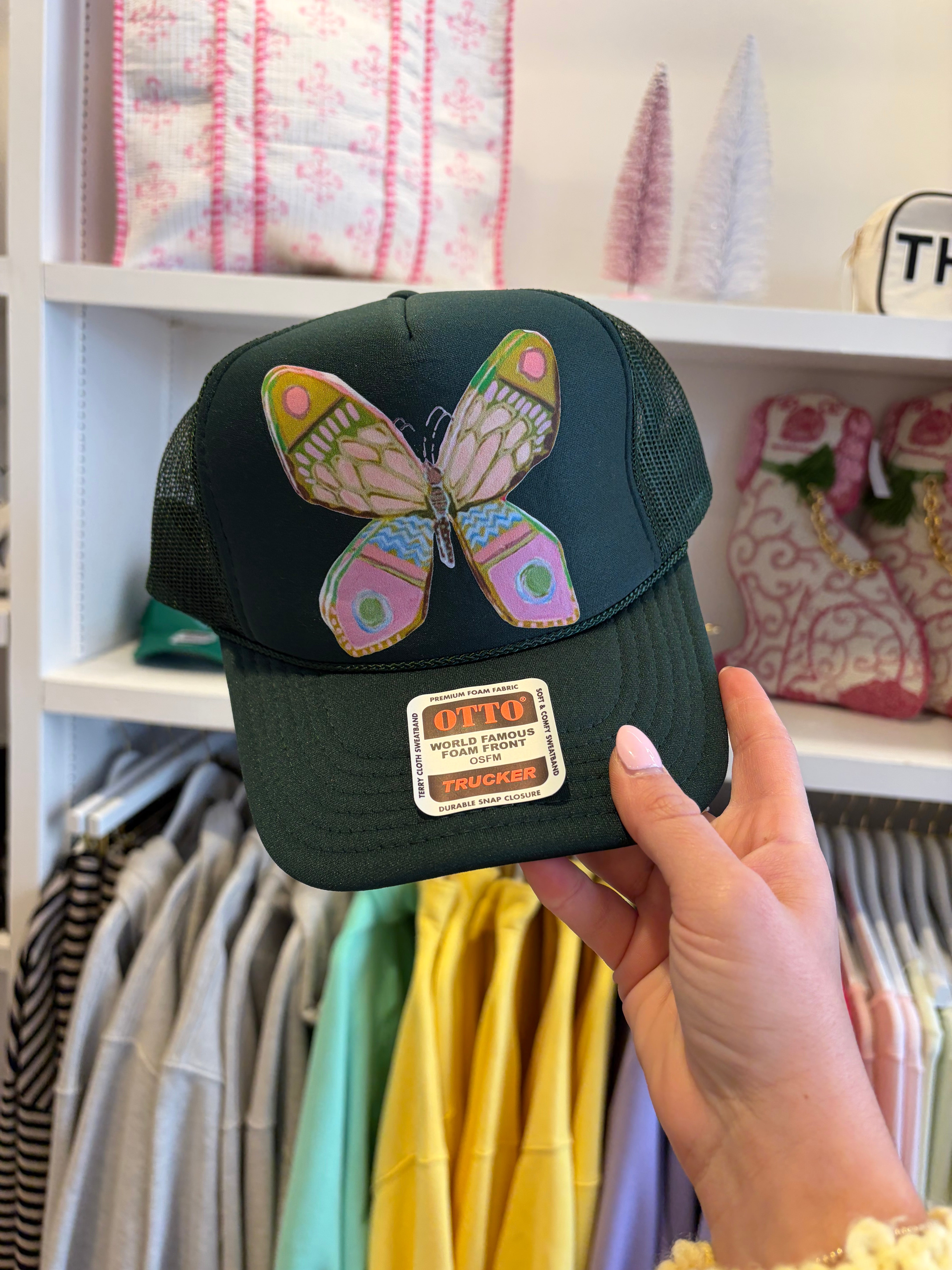 Butterfly Trucker Hat - Green