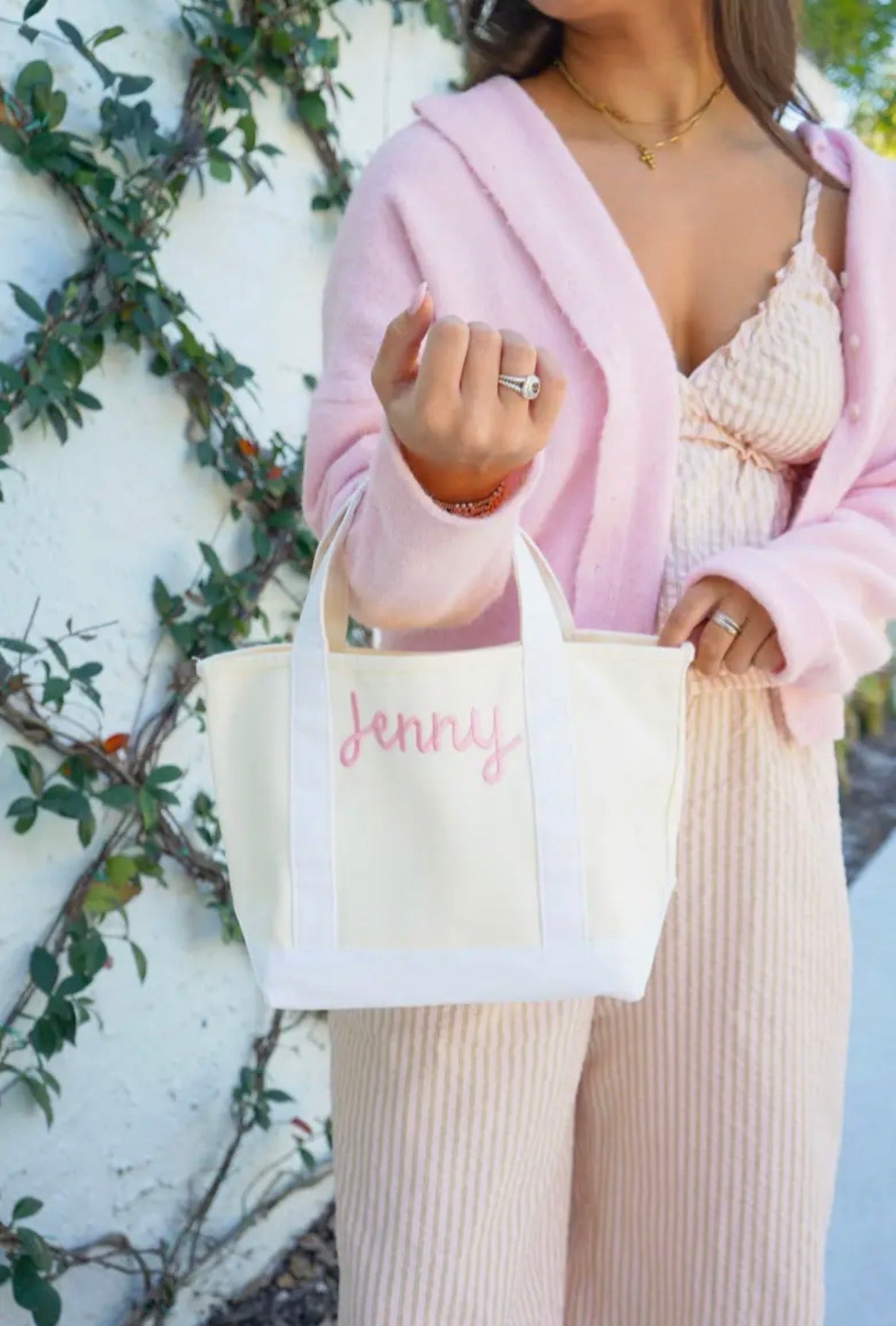 Mini Canvas Tote - White