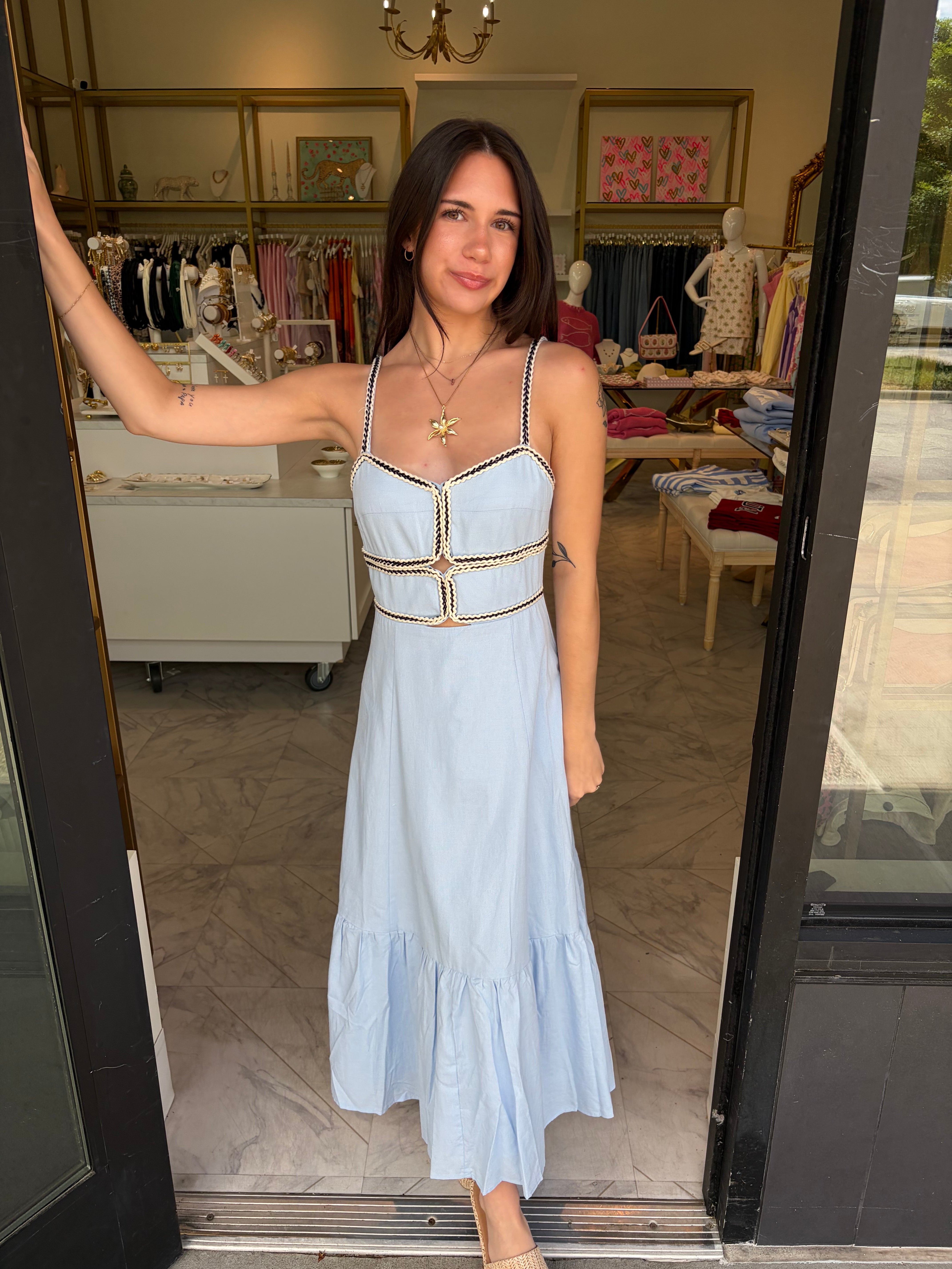 Dream State Maxi Dress - Carolina Blue