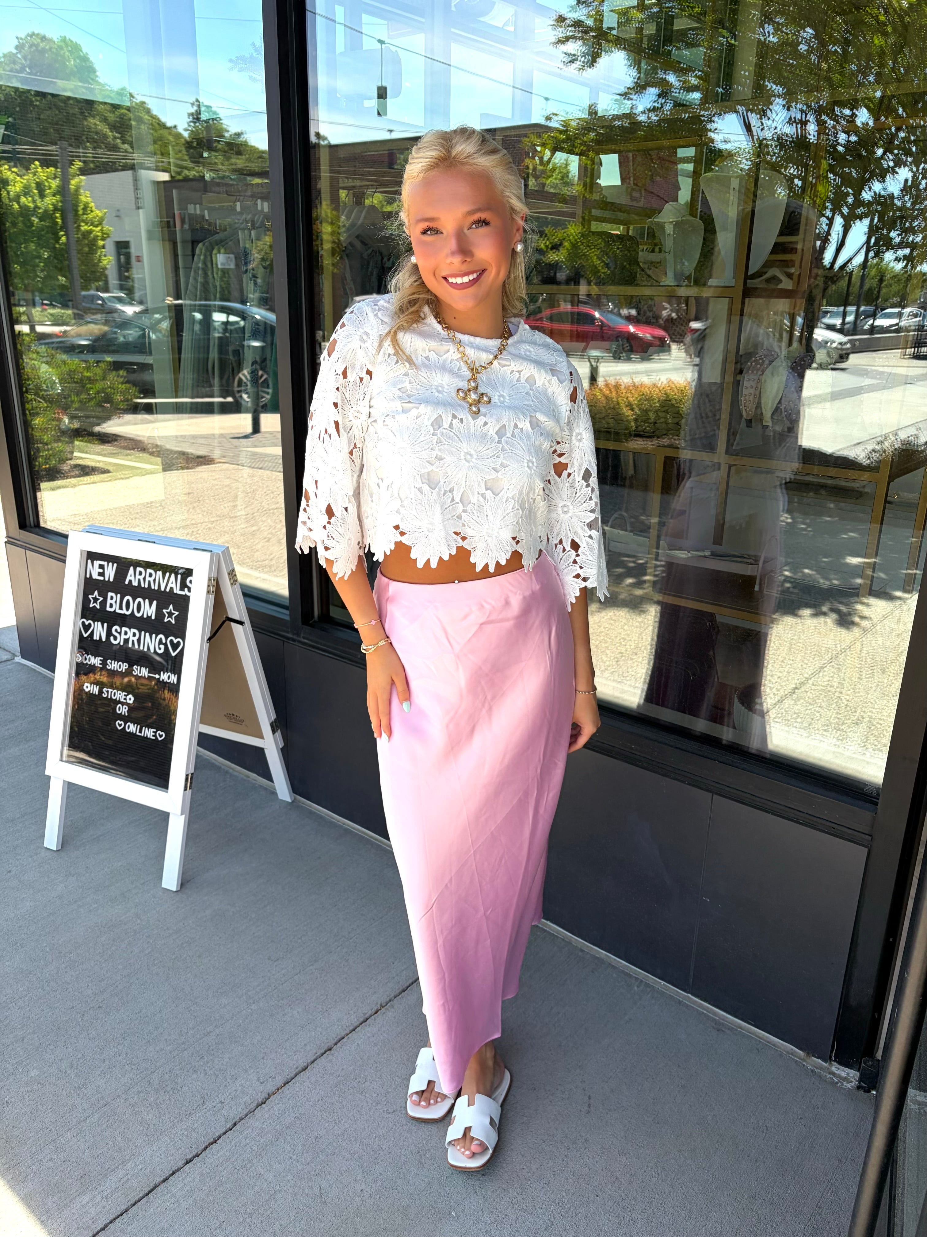 Fool For You Satin Maxi Skirt - Soft Pink