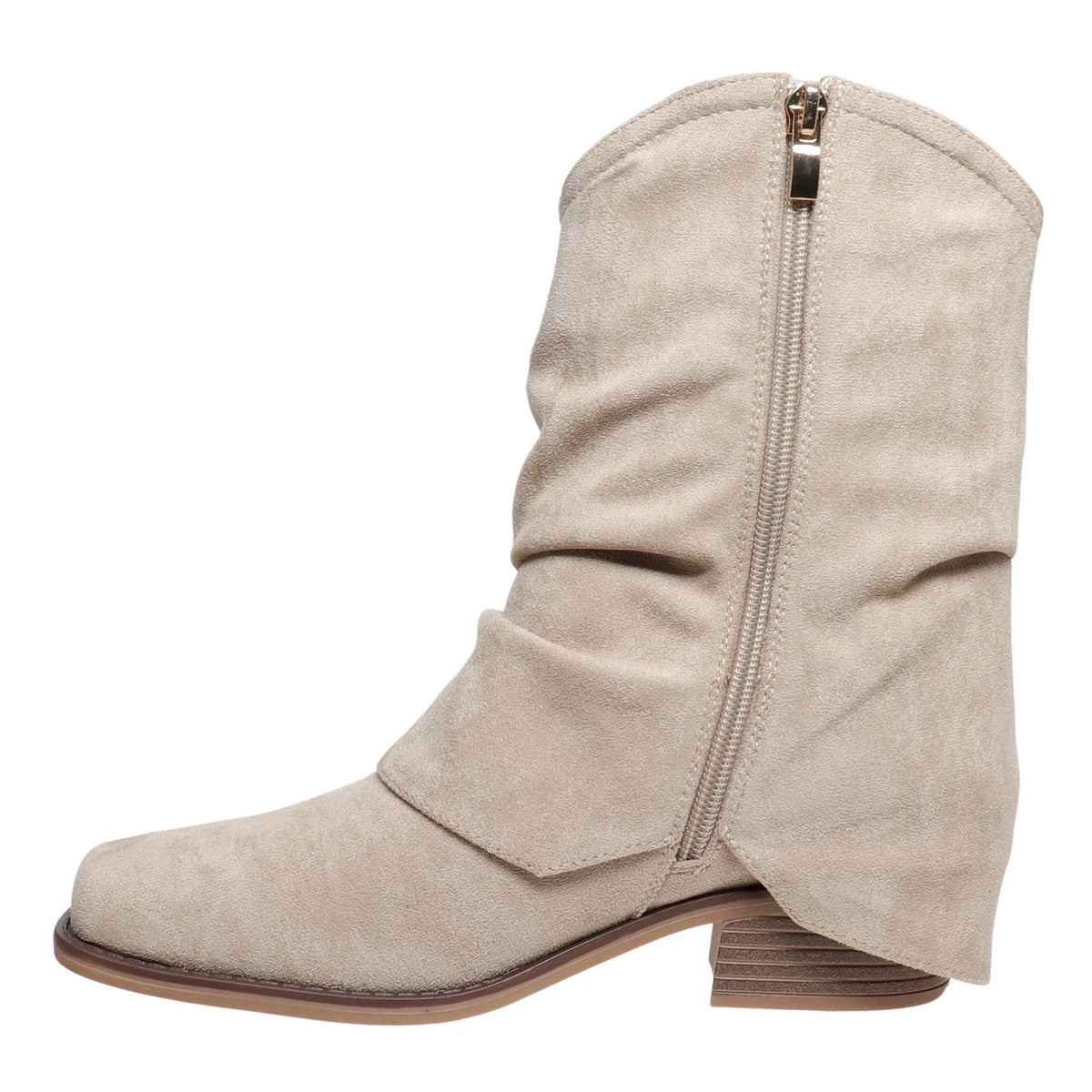Chelsea Foldover Booties - Sand