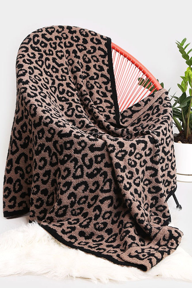 Fluffy Cheetah Blanket - Coffee Brown