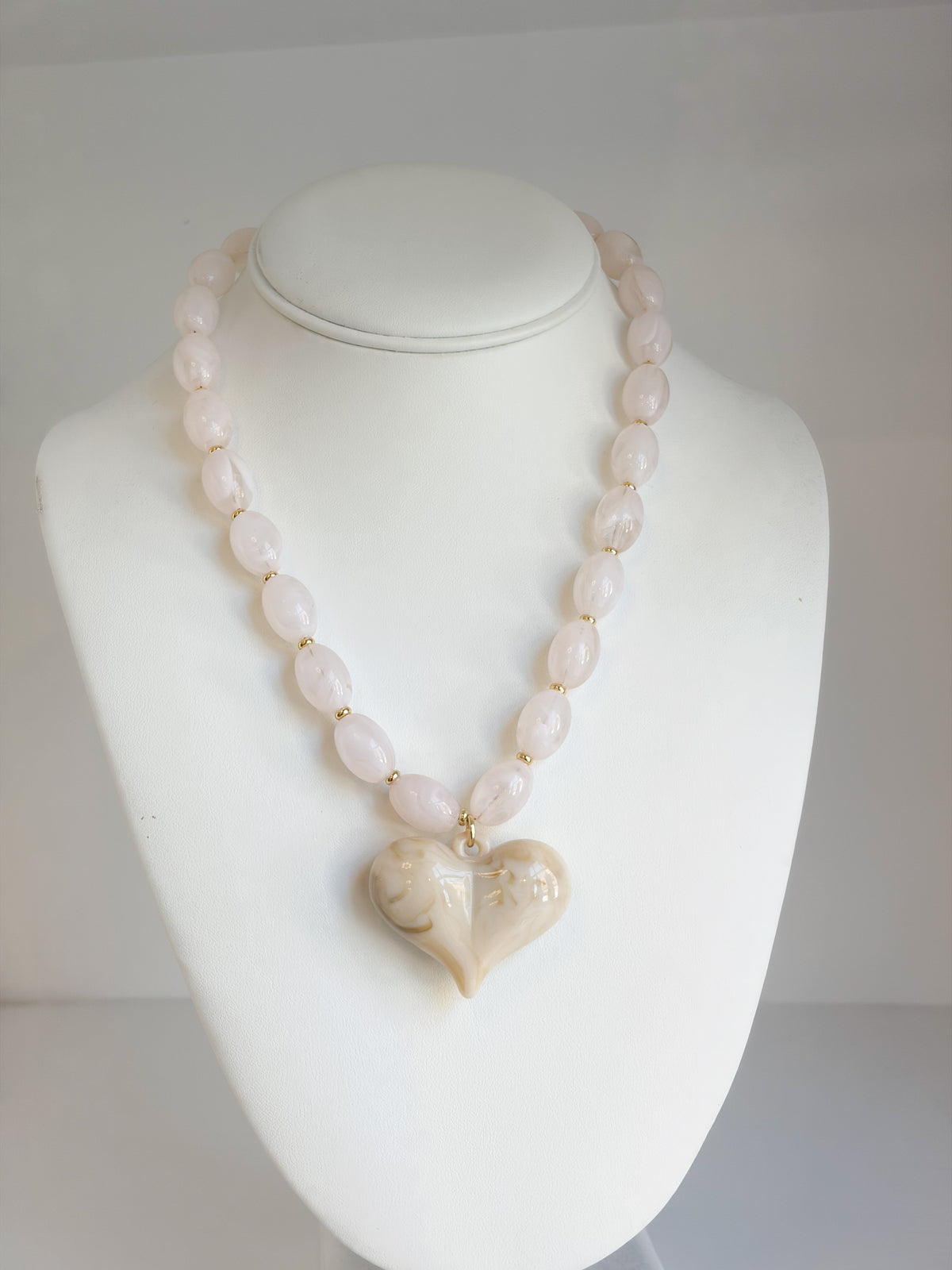 Roxie Beaded Necklace With Heart Charm