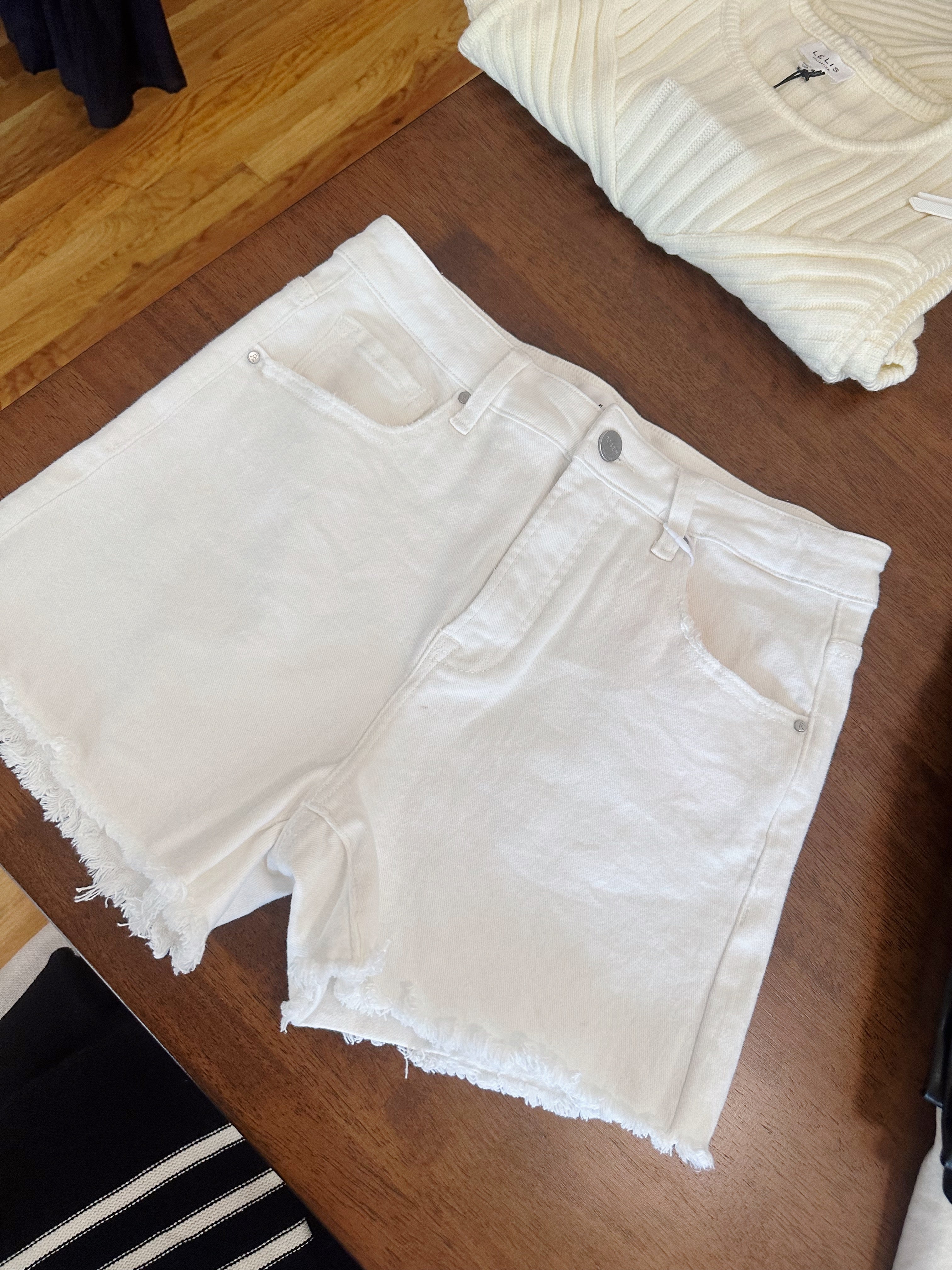 White Sand Beaches Denim Shorts