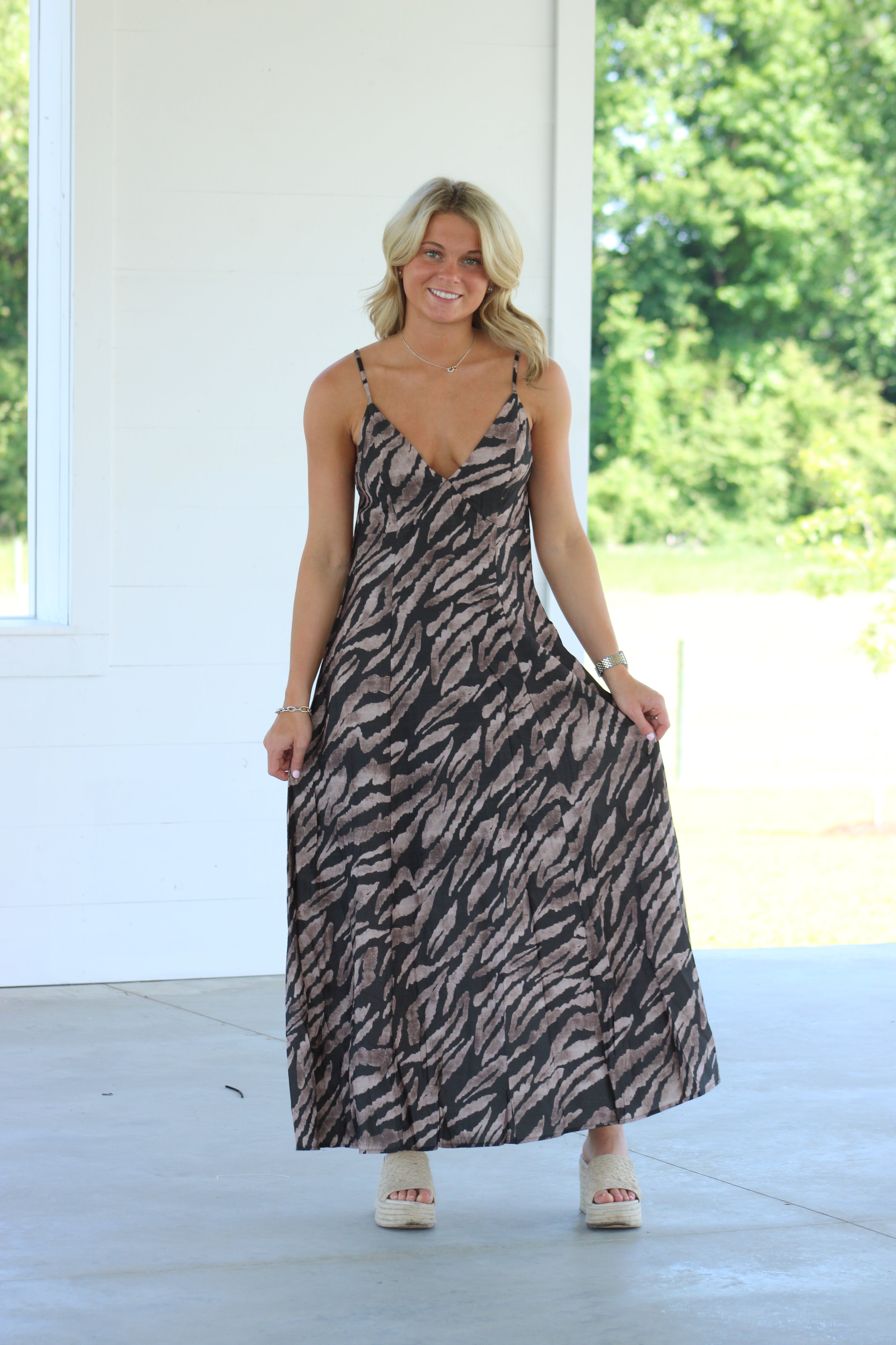 Wild And Free Maxi Dress - Charcoal
