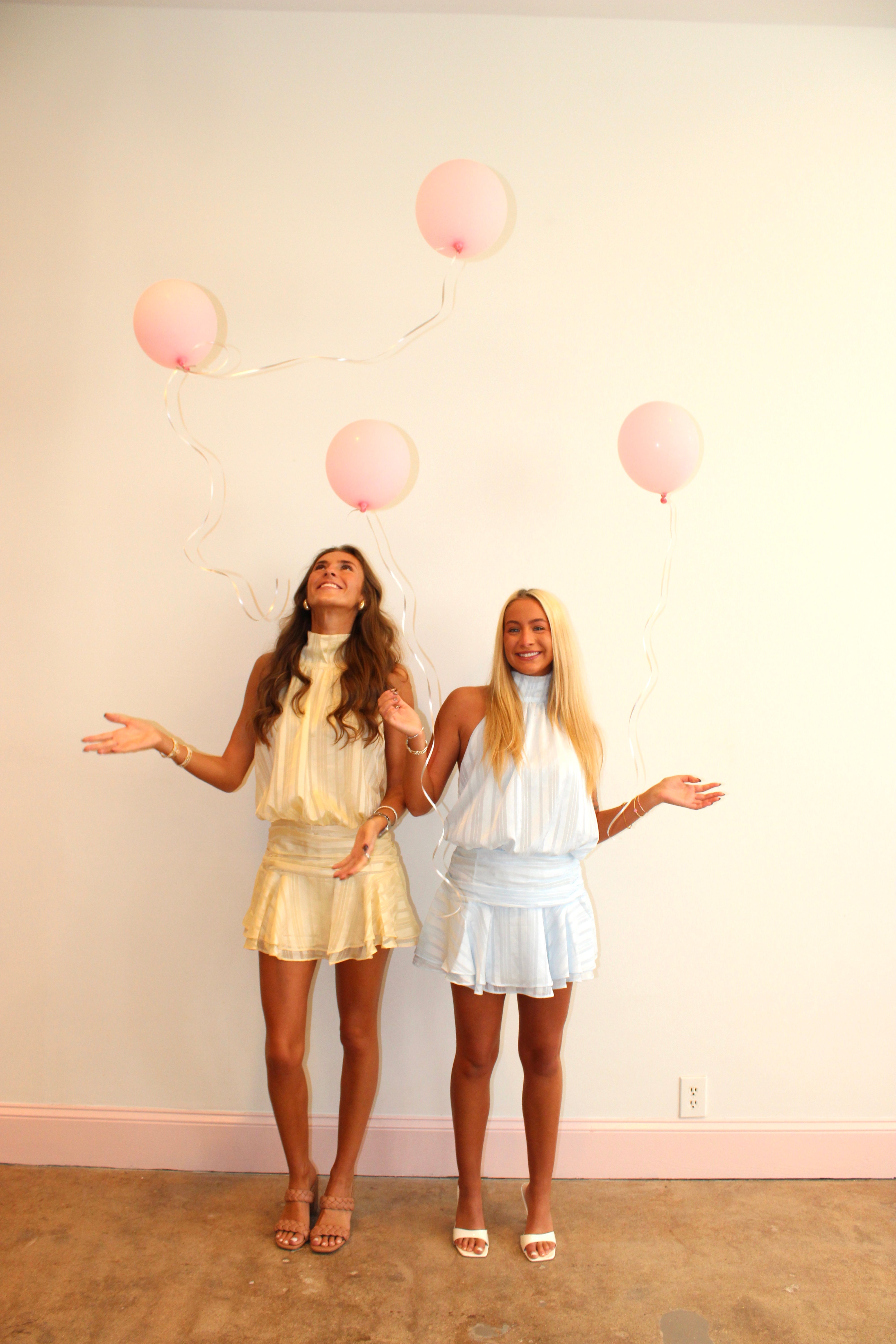 Private Paradise Satin Drop Waist Mini Dress - Butter