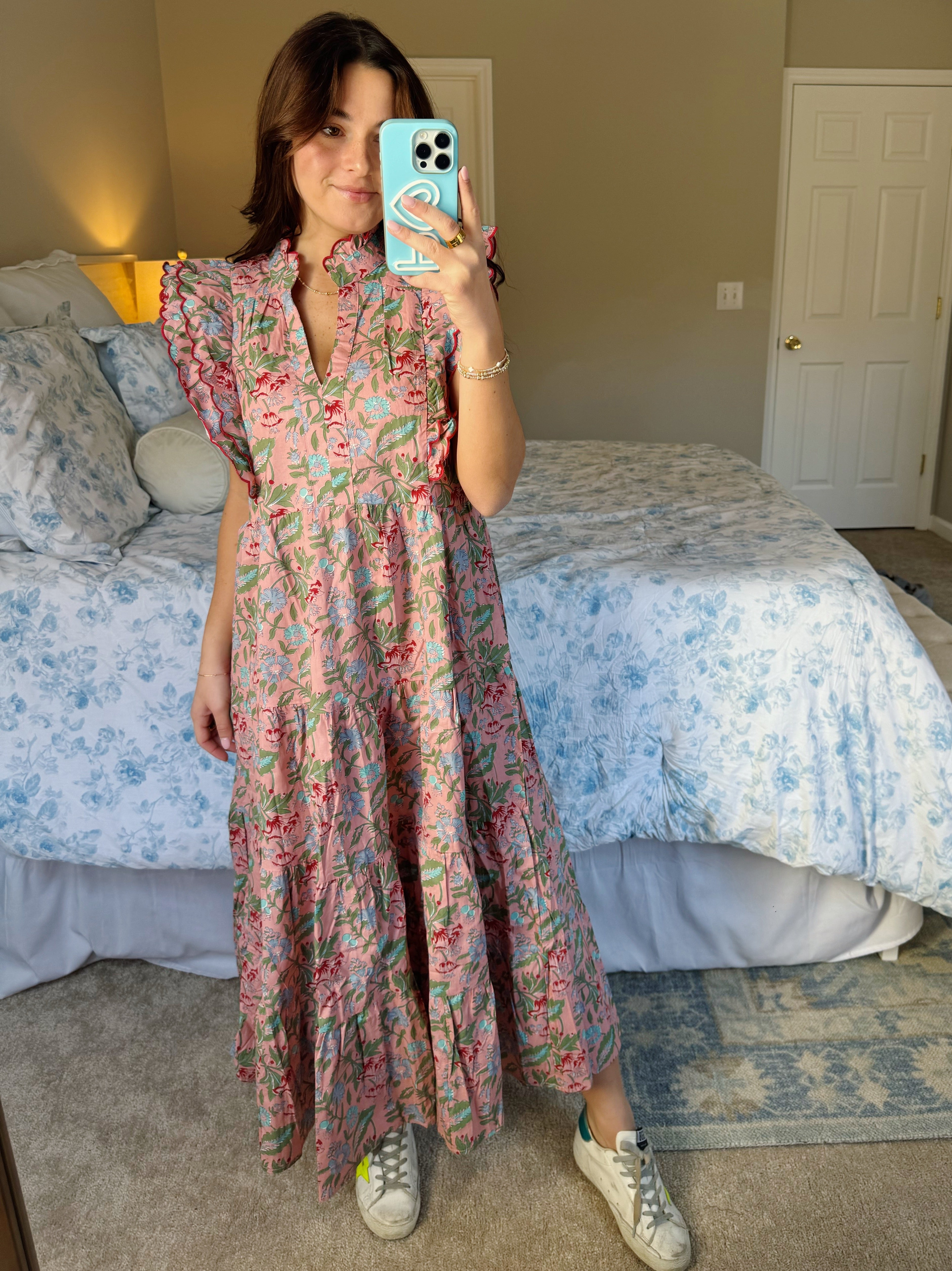 Meadow Midi Dress - Pink Floral