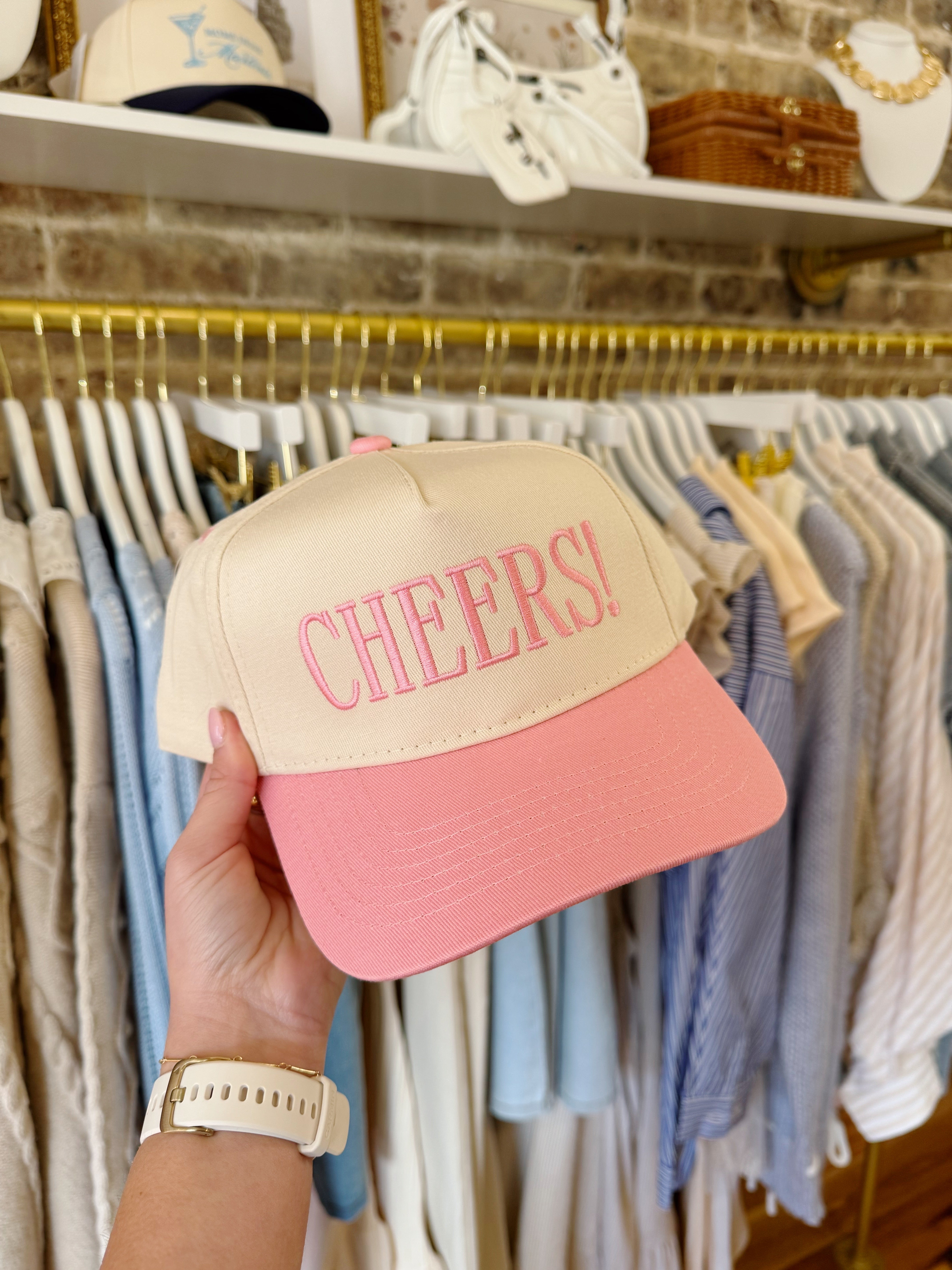 Cheers! Pink Vintage Trucker Hat - Pink