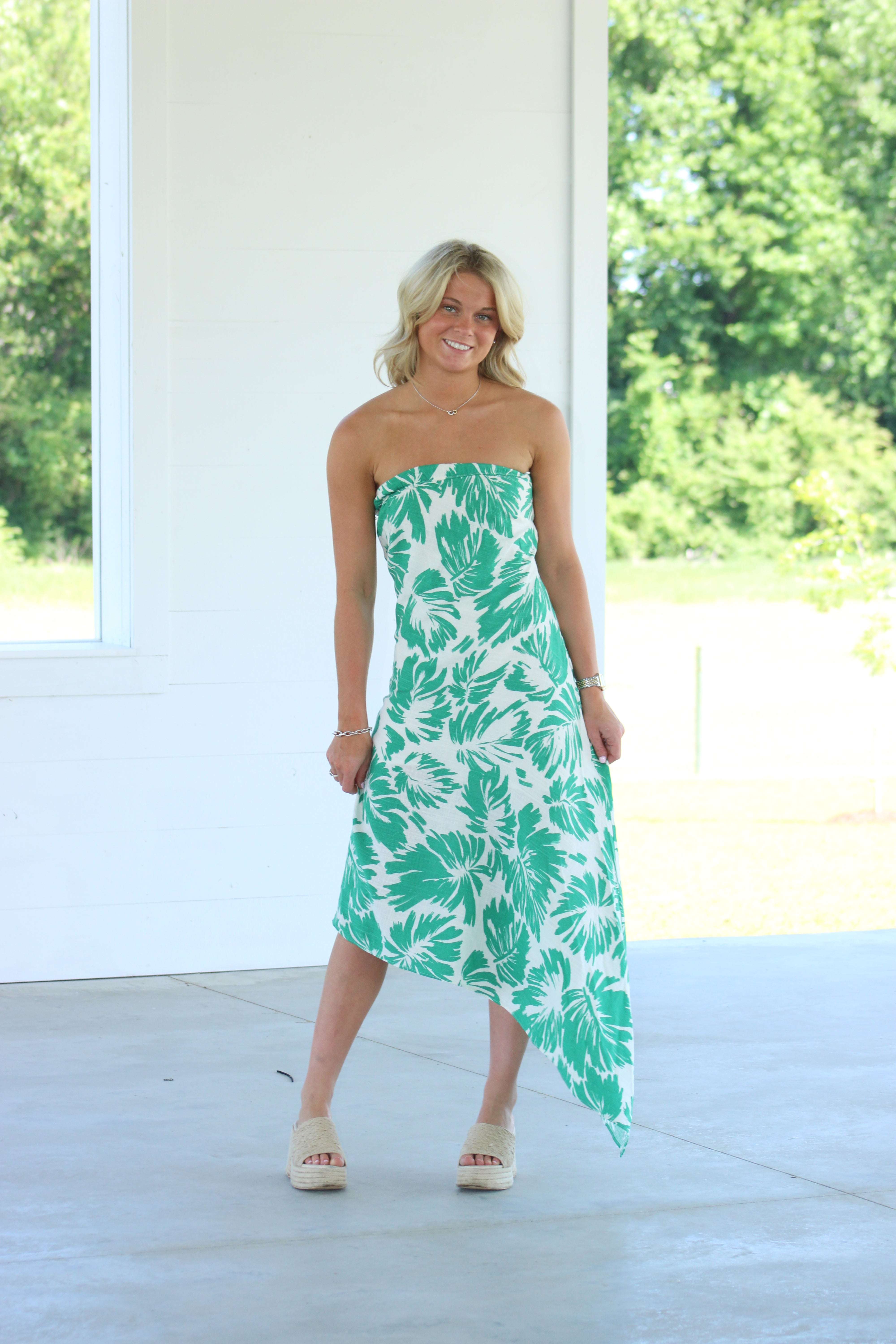 Florida Keys Midi Dress - Green